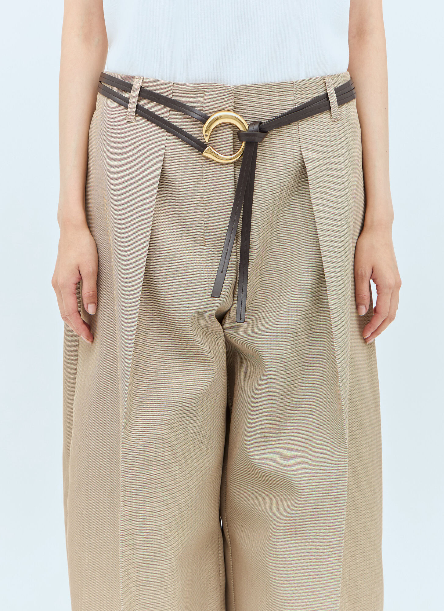 Bottega Veneta Sardine Leather Belt In Brown