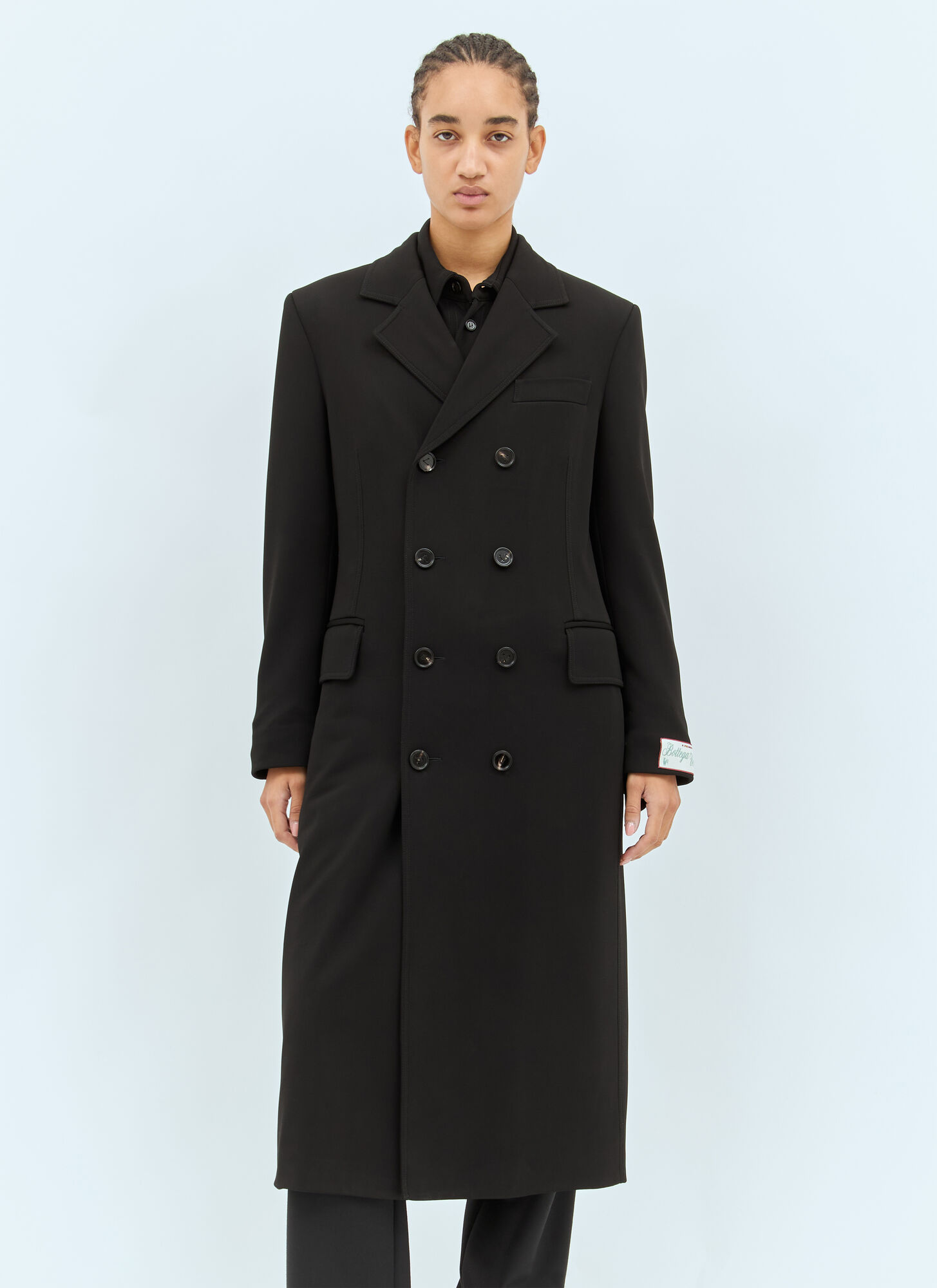 BOTTEGA VENETA Bottega Veneta Matt Fluid Viscose Jersey Coat - Woman Coats Black It - 38　ボッテガ ヴェネタ マット フルイド ビスコース ジャージ コート - レディース コート 