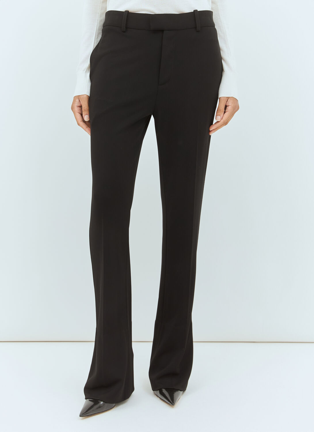 Bottega Veneta Women Matt Flared Pants In Black