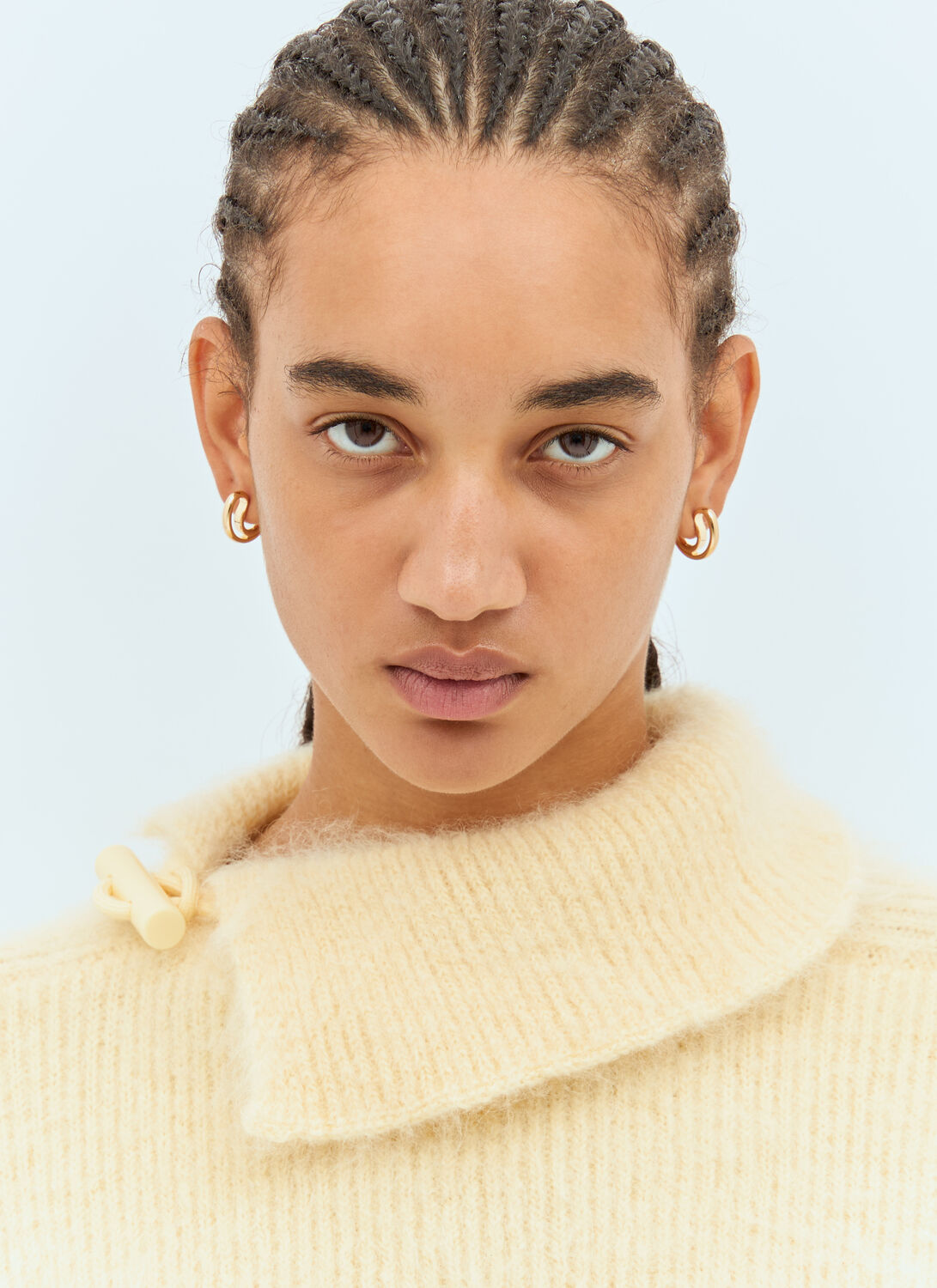 Bottega Veneta Loop Earrings In Gold