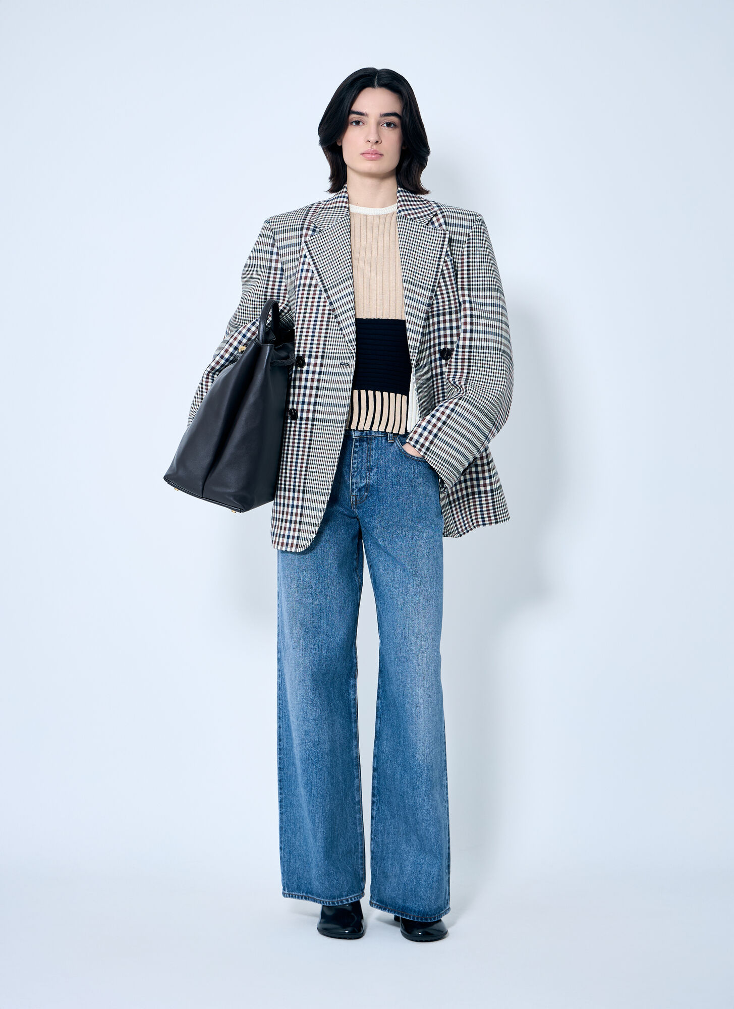  Bottega Veneta Bottega Veneta Rib Patchwork Sweater - Frau Strick Beige L 
