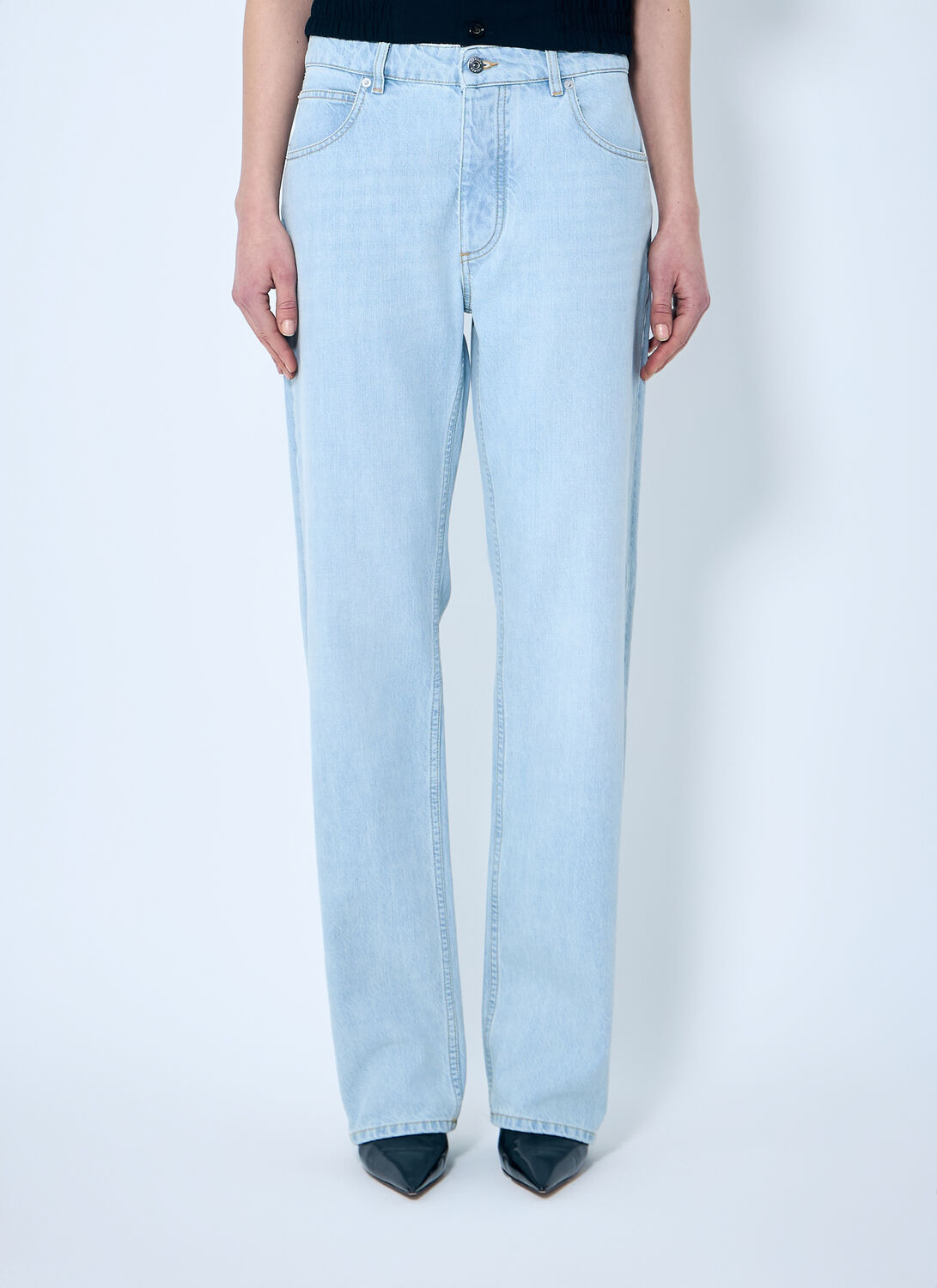 BOTTEGA VENETA EXTRA BLEACH DIRTY DENIM JEANS 