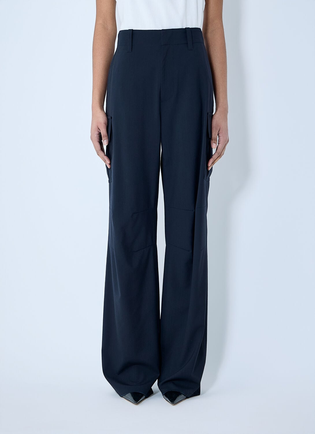 Bottega Veneta Fine Wool Pants - Woman Pants Blue It - 44