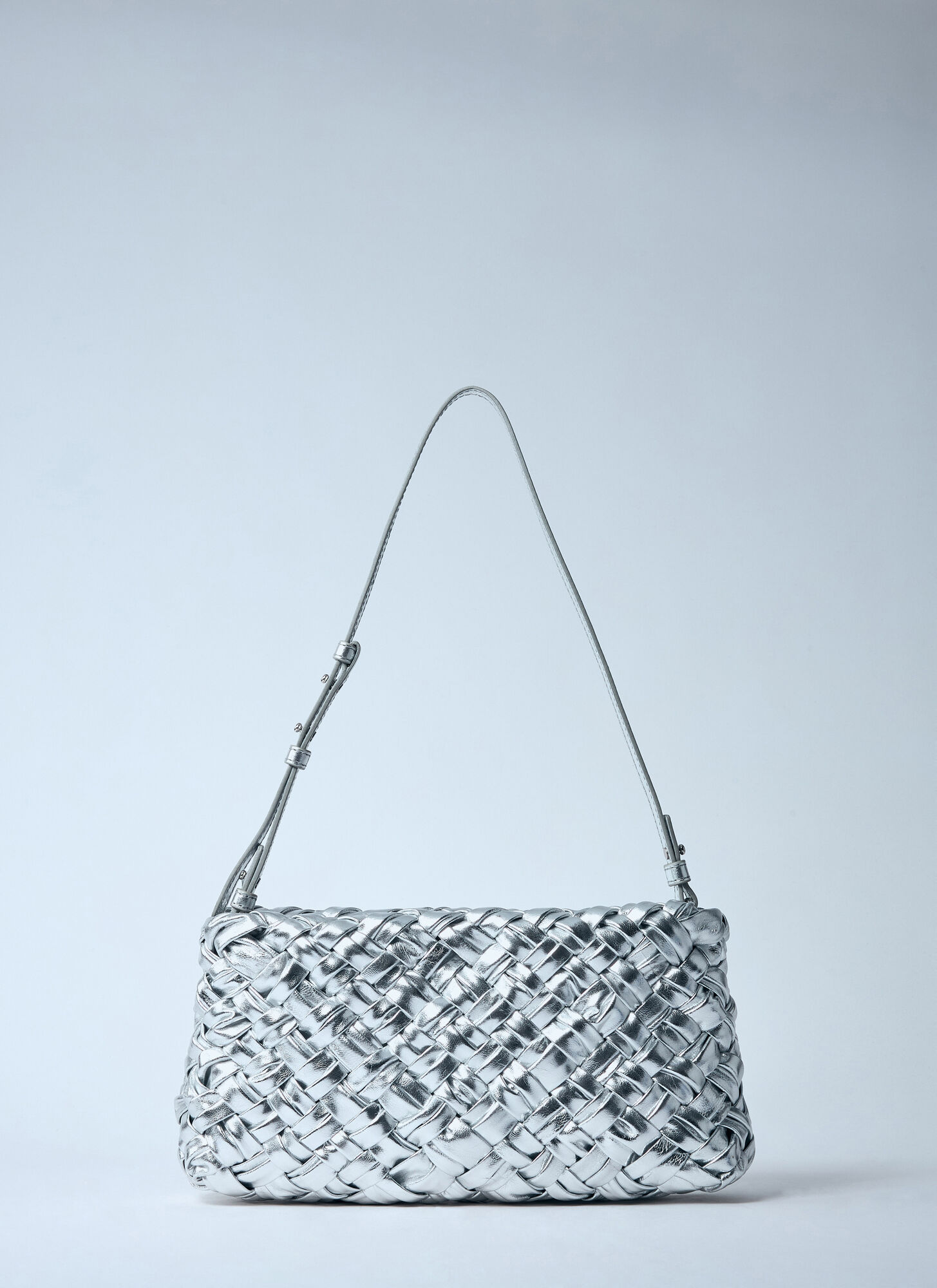 Bottega Veneta Kalimero Cha-cha Shoulder Bag In Silver