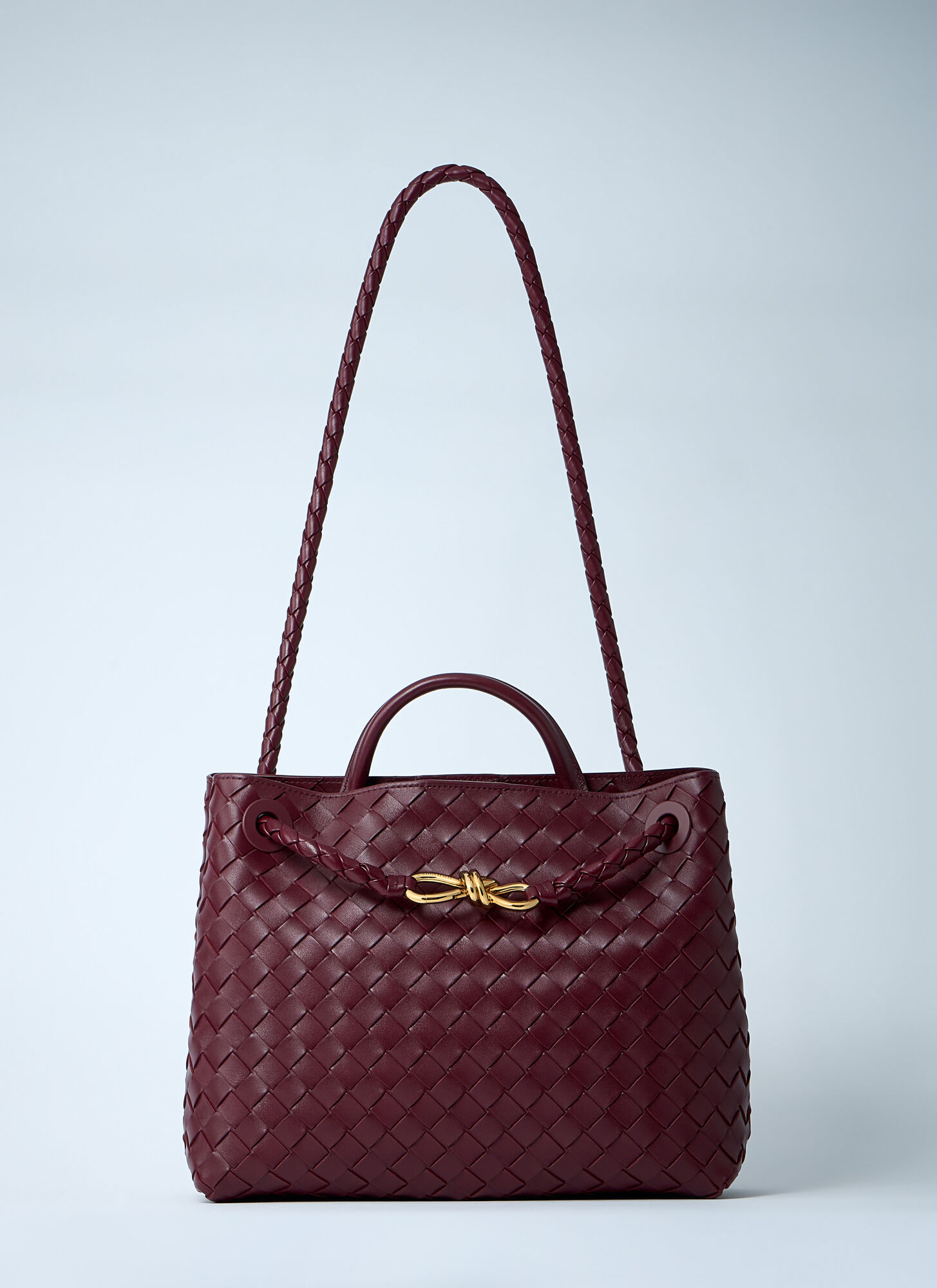 Bottega Veneta Womens Andiamo Medium Leather Top-handle Bag 2273-baro-m Brass-baro