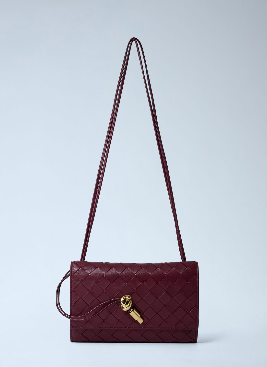 Bottega Veneta Andiamo Messenger Crossbody Bag In Burgundy