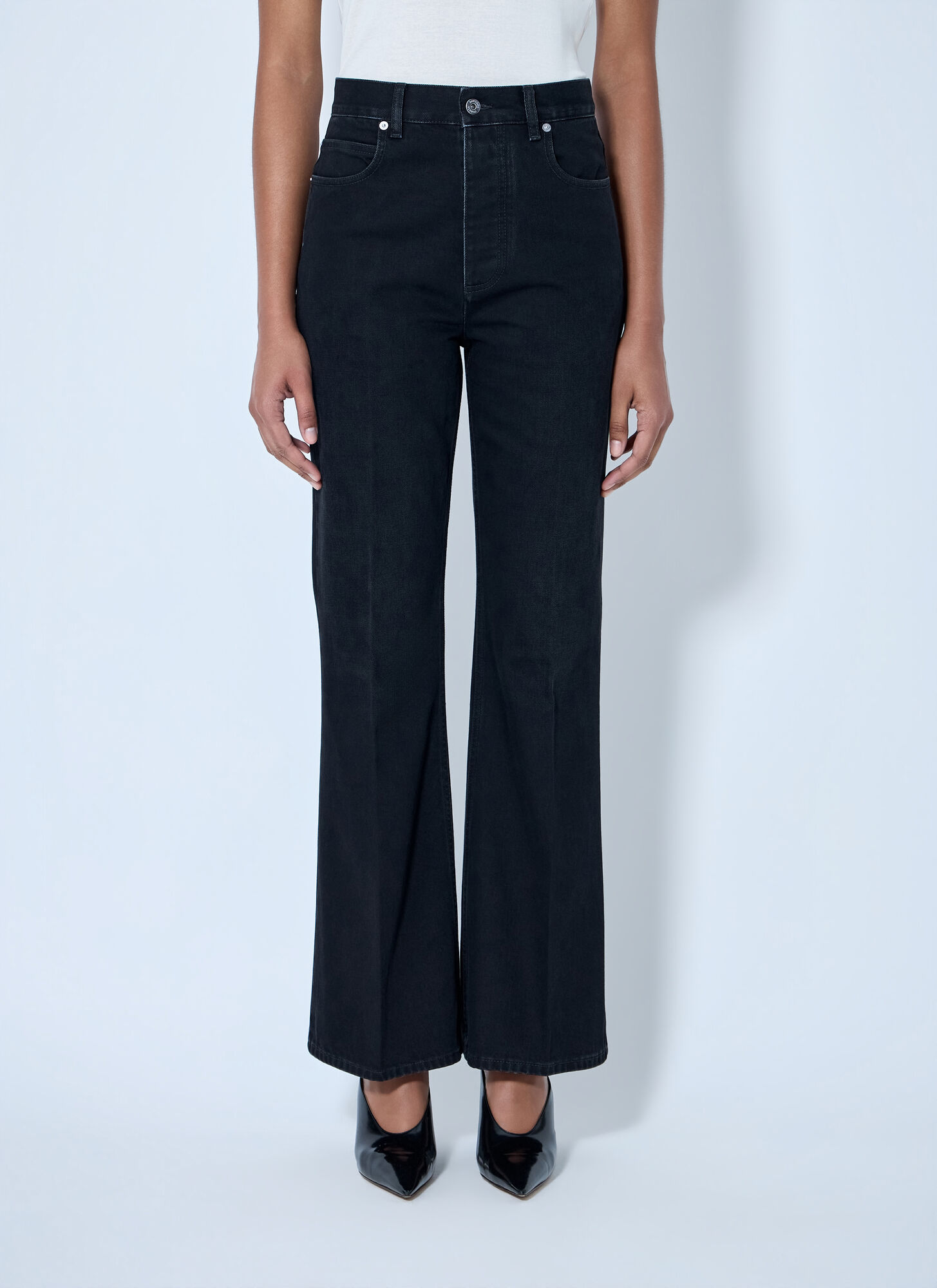 Bottega Veneta Women's Black Wide-Leg Denim Trousers - Woman Jeans It - 38