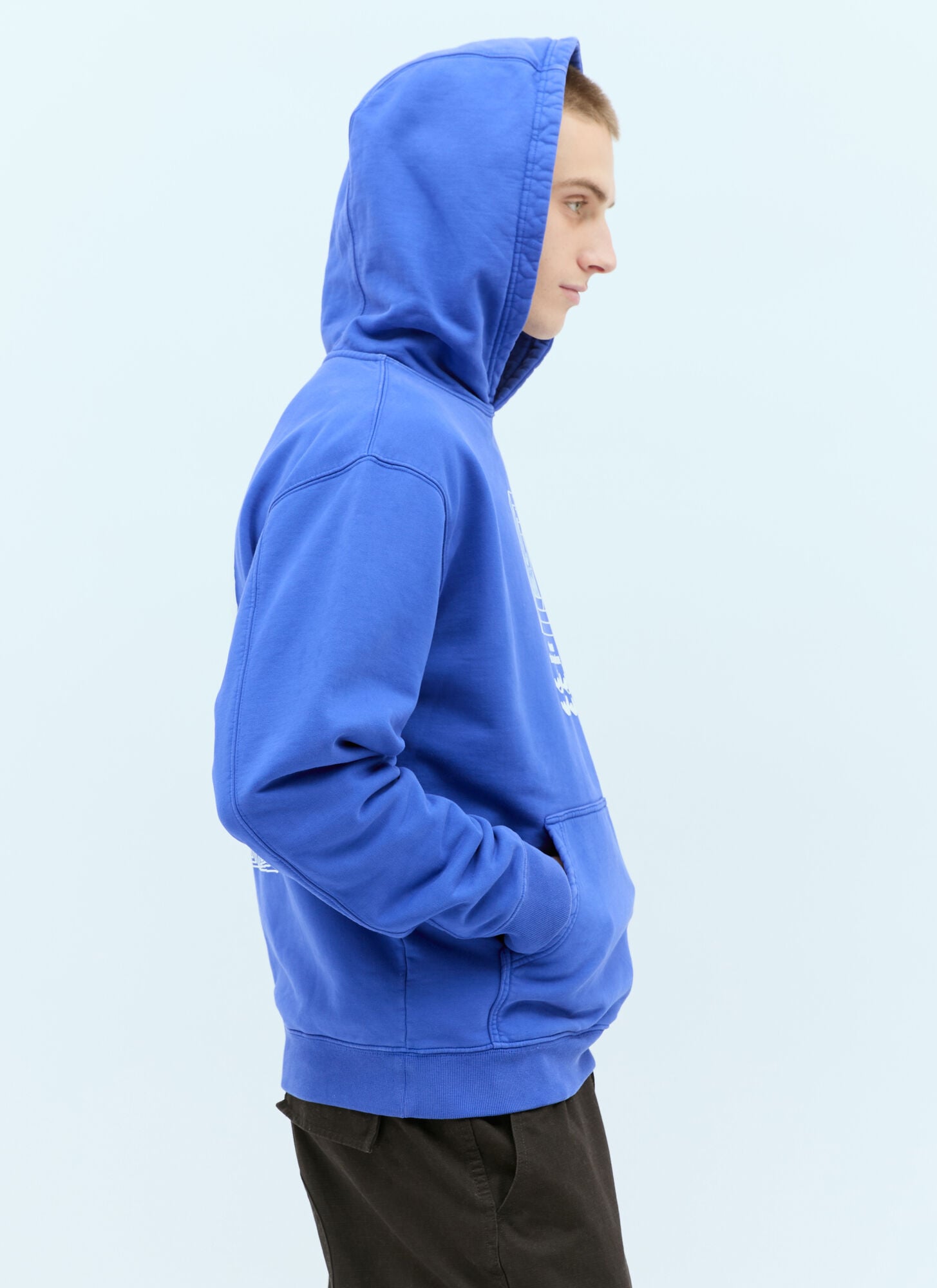  Brain Dead Brain Dead Electronique Hooded Sweatshirt - Mann Sweatshirts Blue S 