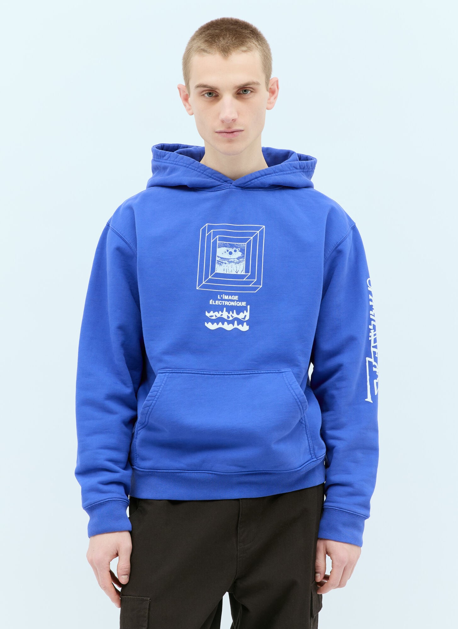  Brain Dead Brain Dead Electronique Hooded Sweatshirt - Mann Sweatshirts Blue S 