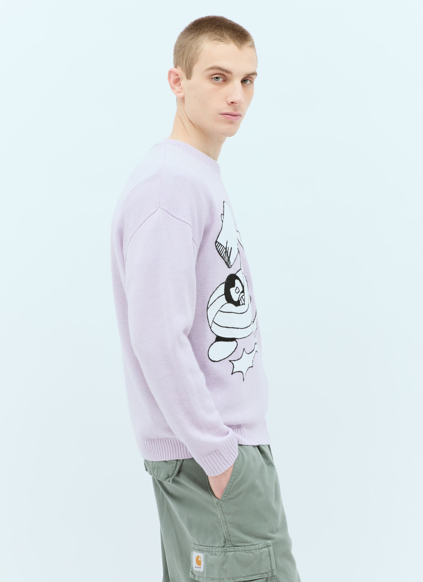  Brain Dead Brain Dead Hammer Sweater - Mann Strick Lilac L 