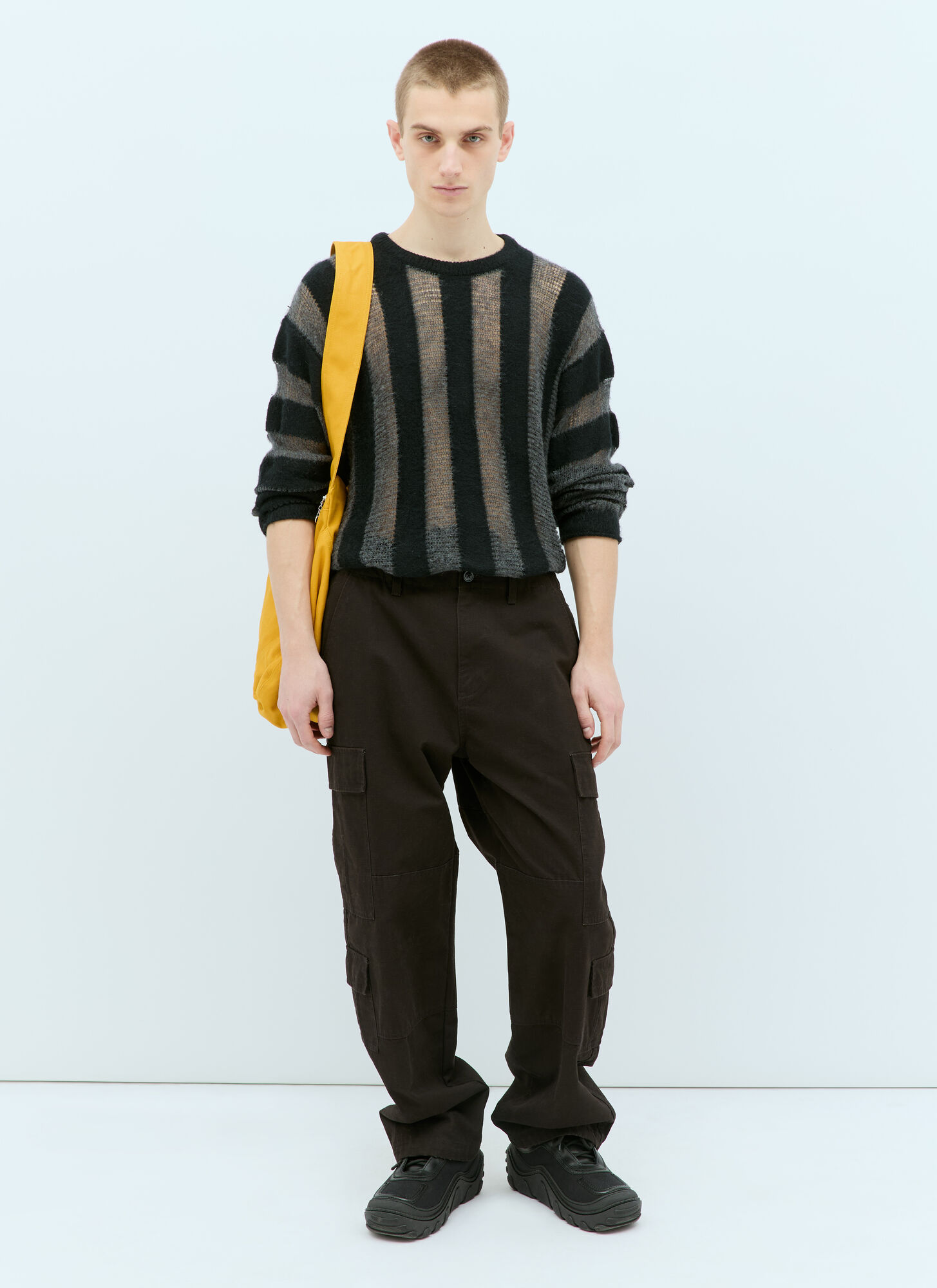  Brain Dead Brain Dead Fuzzy Threadbare Sweater - Man Knitwear Black M 