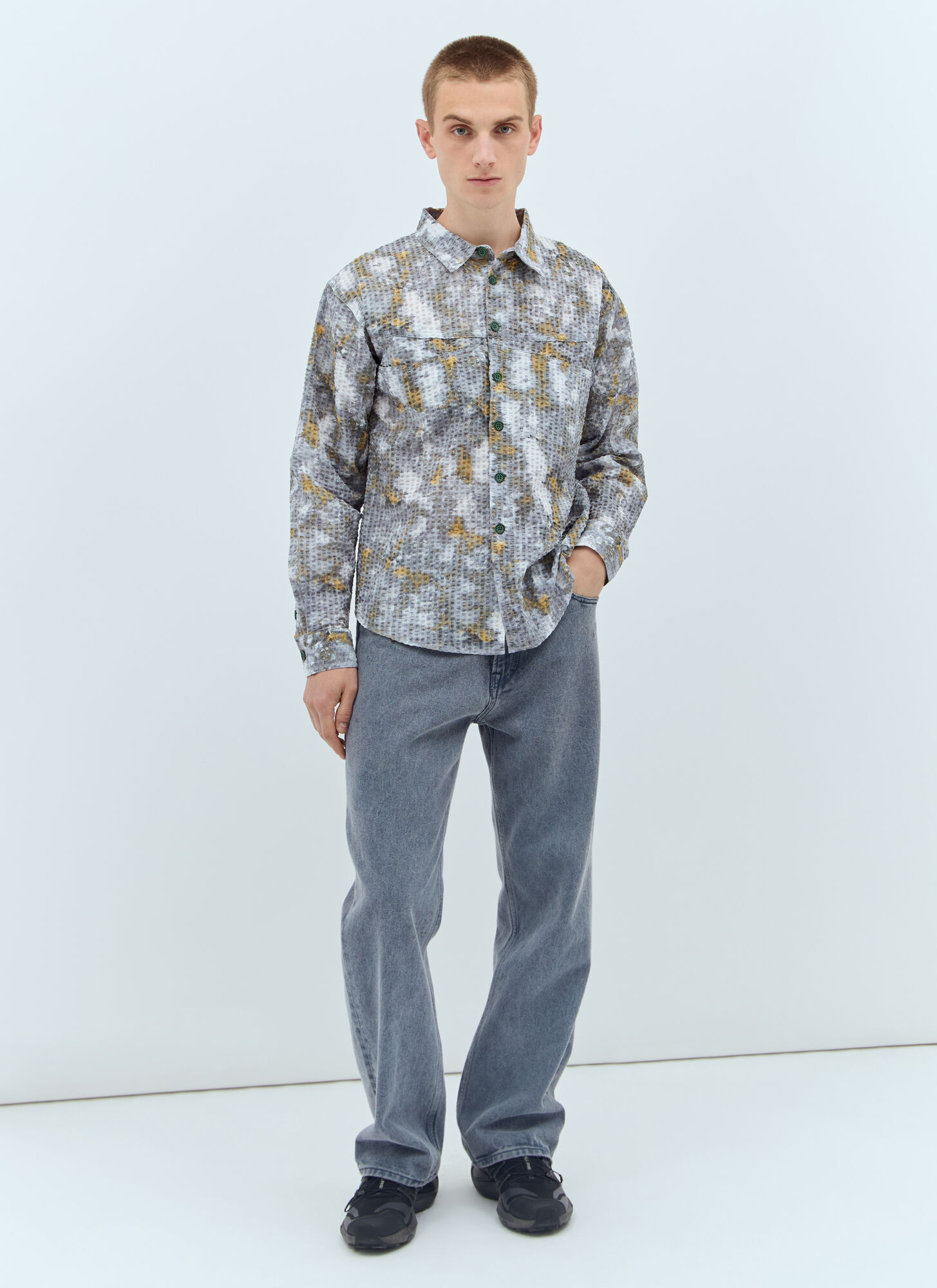  Brain Dead Brain Dead Distorted Heart Shirt - Mann Hemden Grey M 