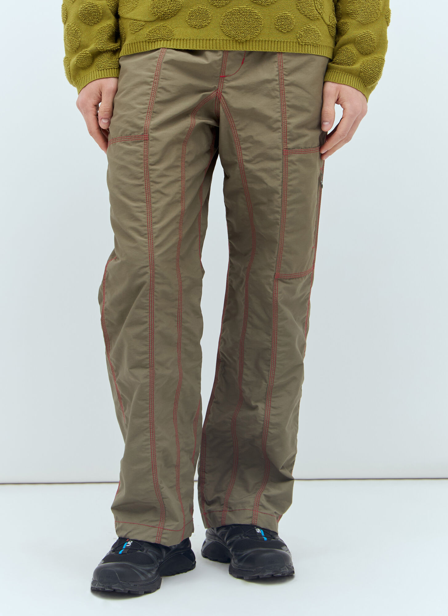 Brain Dead Triple Needle Bishop Pants In Green