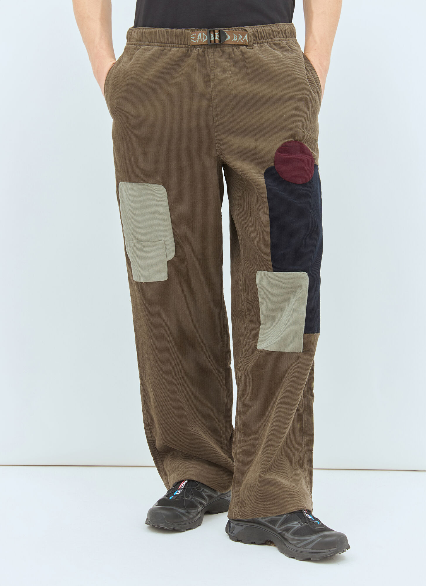 Brain Dead Cord Climber Patchwork Pants In Green