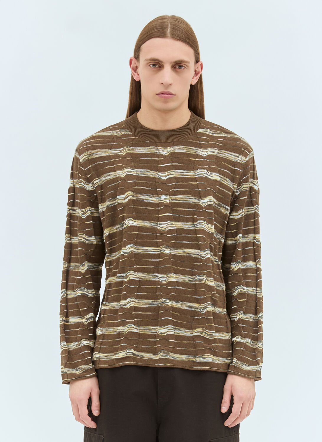Brain Dead Cotton Textured Sweatshirt In Brown