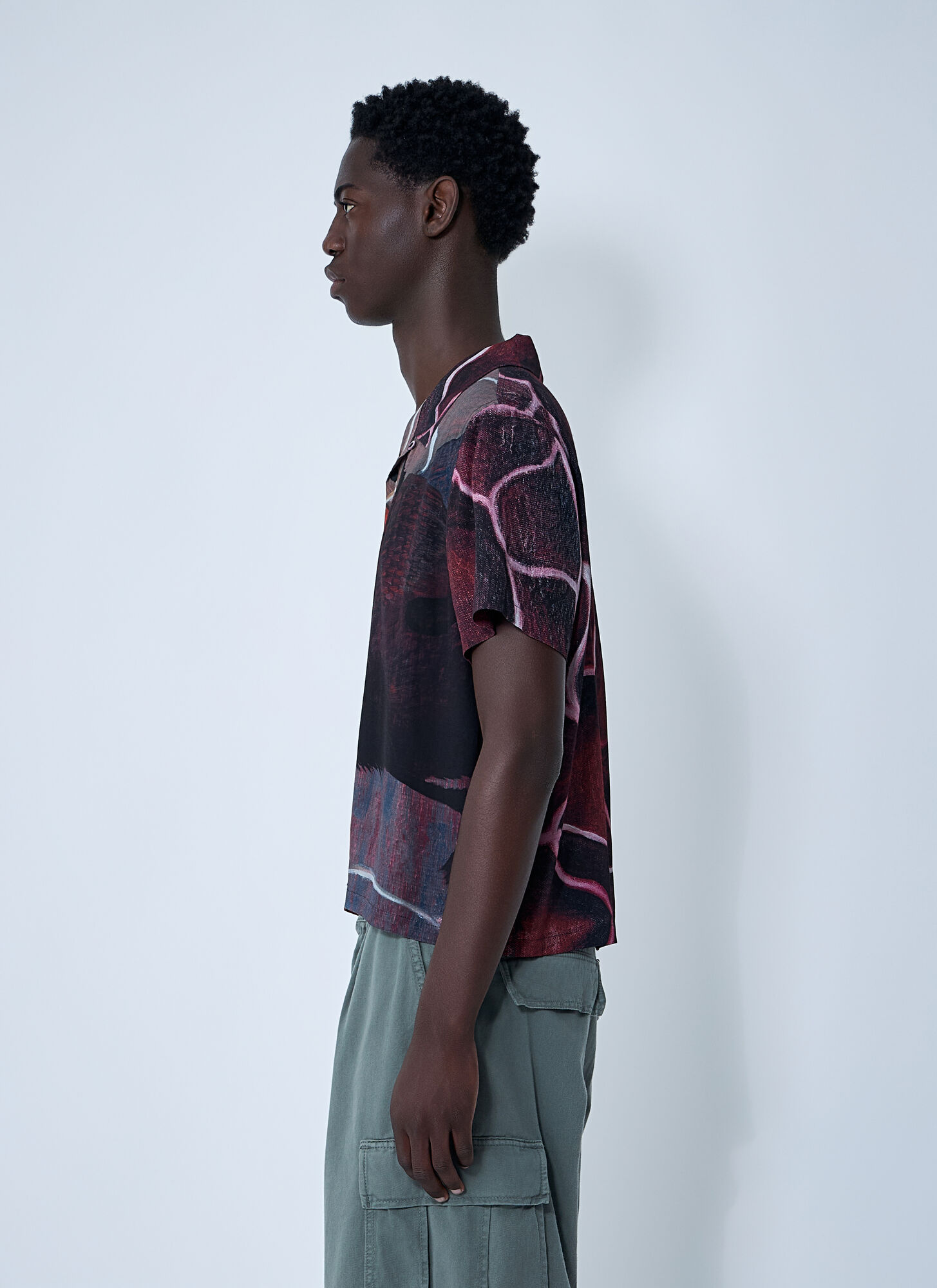  Brain Dead Brain Dead Spiral Orb Shirt - Mann Hemden Burgundy S 