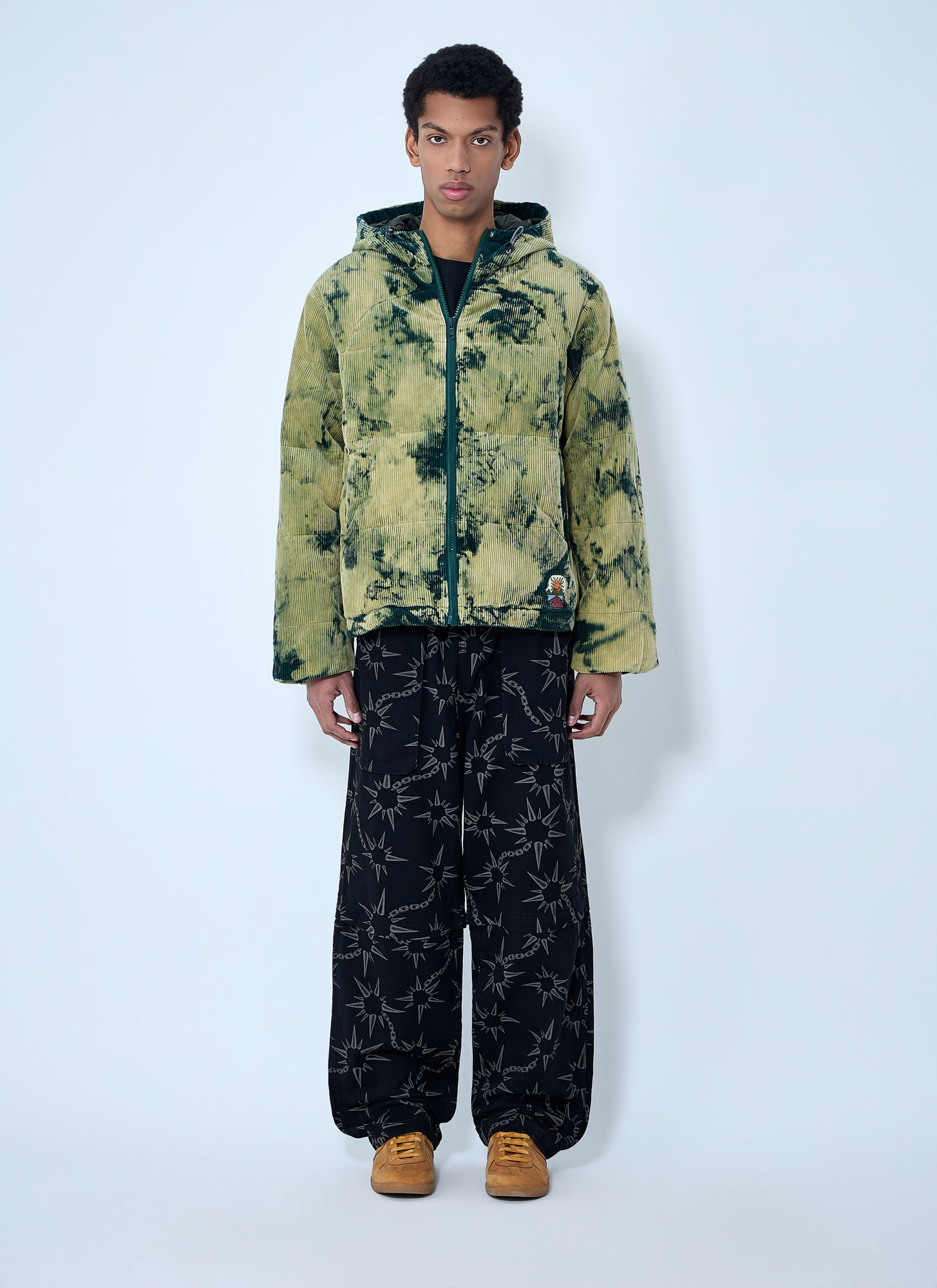  Brain Dead Brain Dead Hooded Corduroy Jacket - Mann Jacken Olive M 