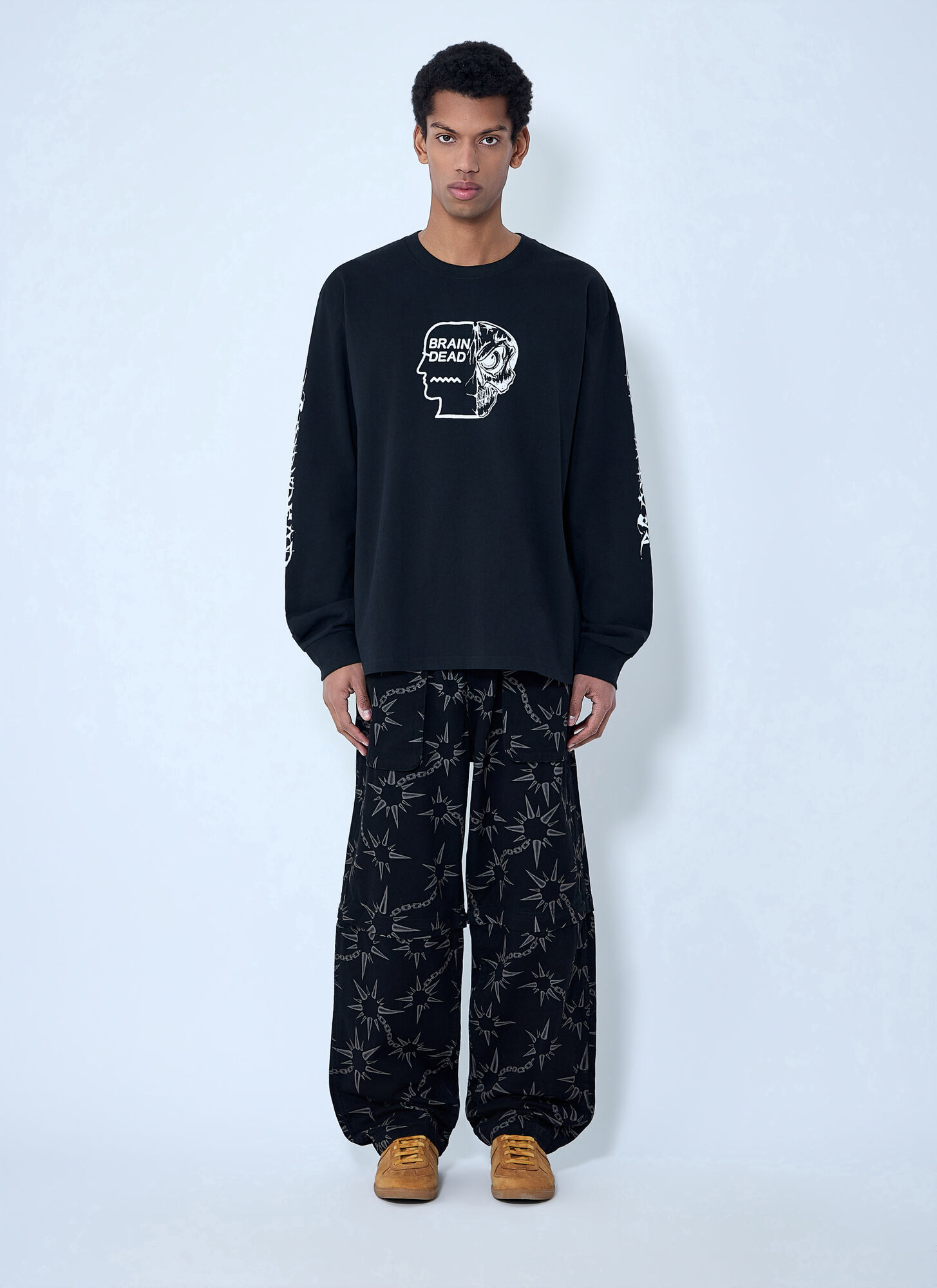  Brain Dead Brain Dead Printed Wide-leg Trousers - Mann Hosen Black M 