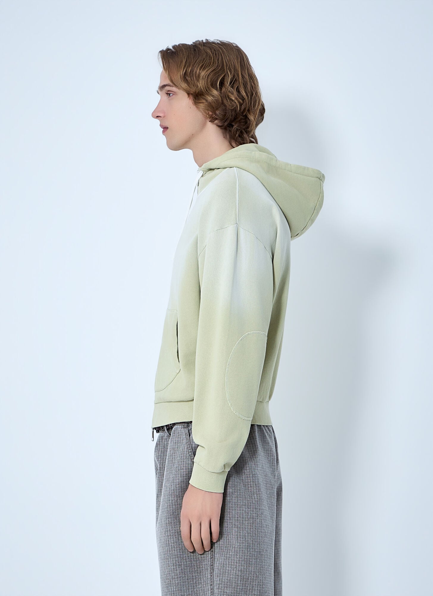  Brain Dead Brain Dead Padded Elbow Zip-up Hoodie - Mann Sweatshirts Beige Xl 