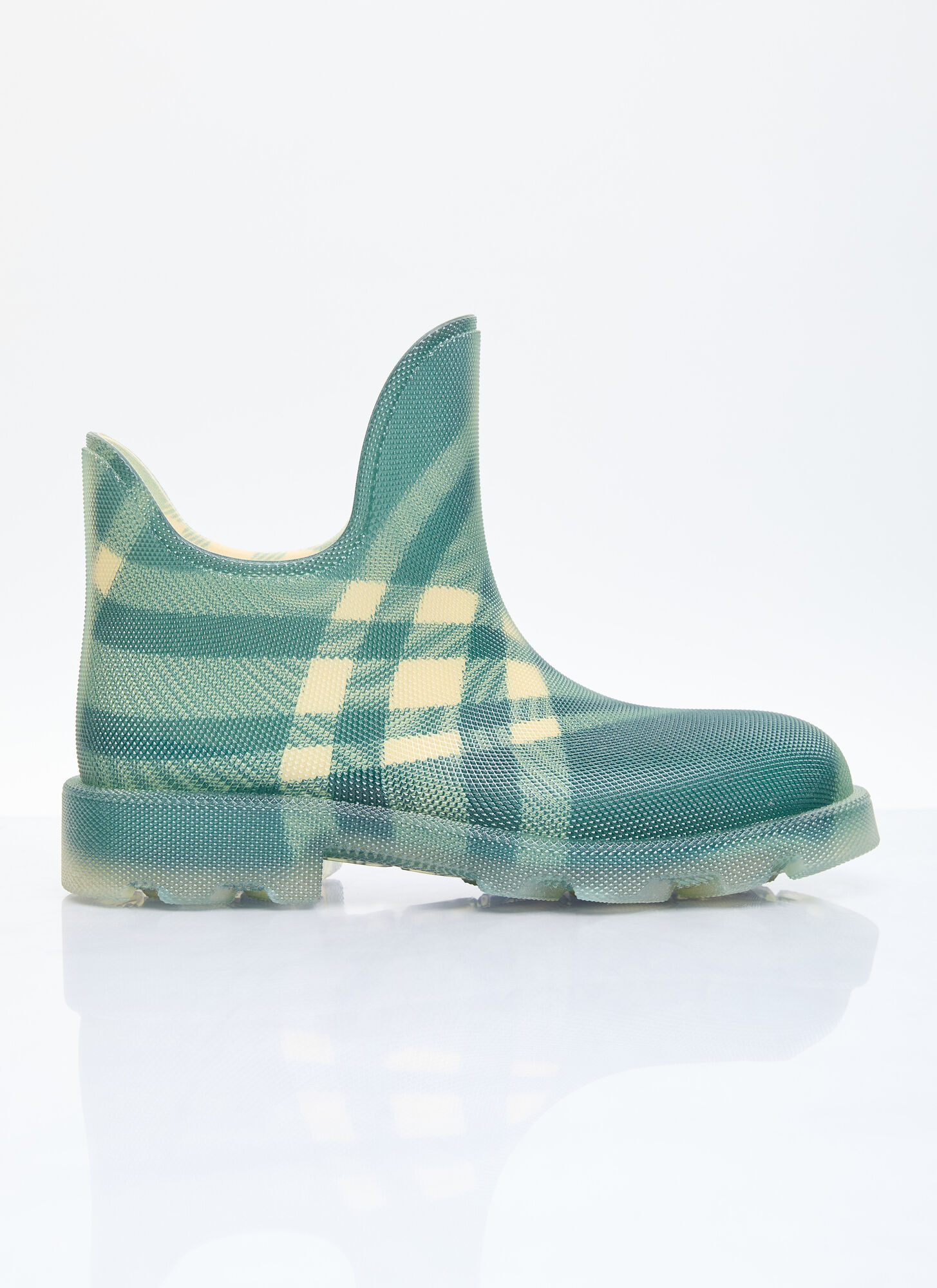 Burberry Men's Green Check Rubber Mash Low Boots - Man Boots Eu - 43