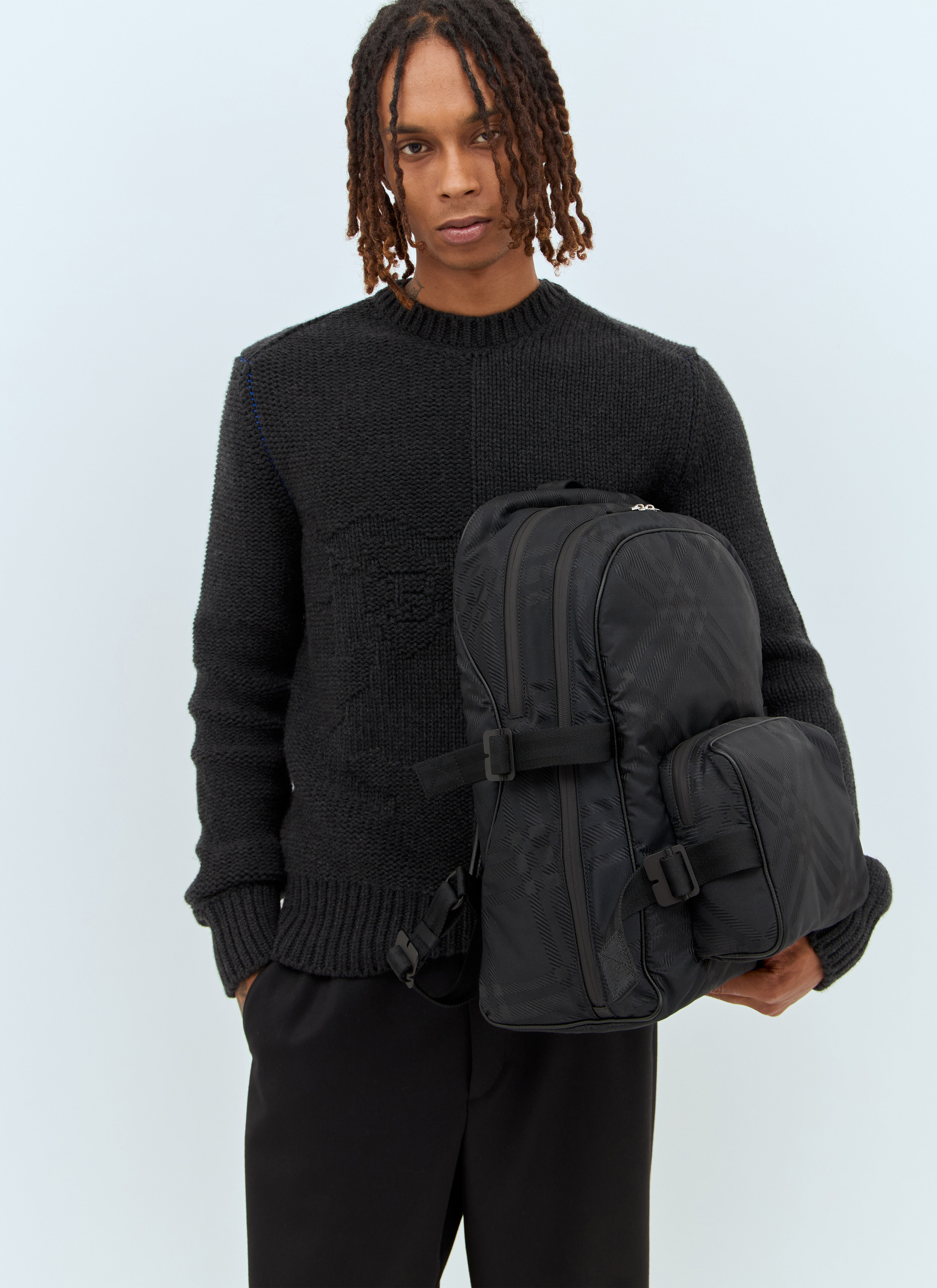 バックパック・リュック Burberry FW24 Check jacquard backpack (8080840 BLACK) bur0155103_blk_00.jpg?sw=1455&