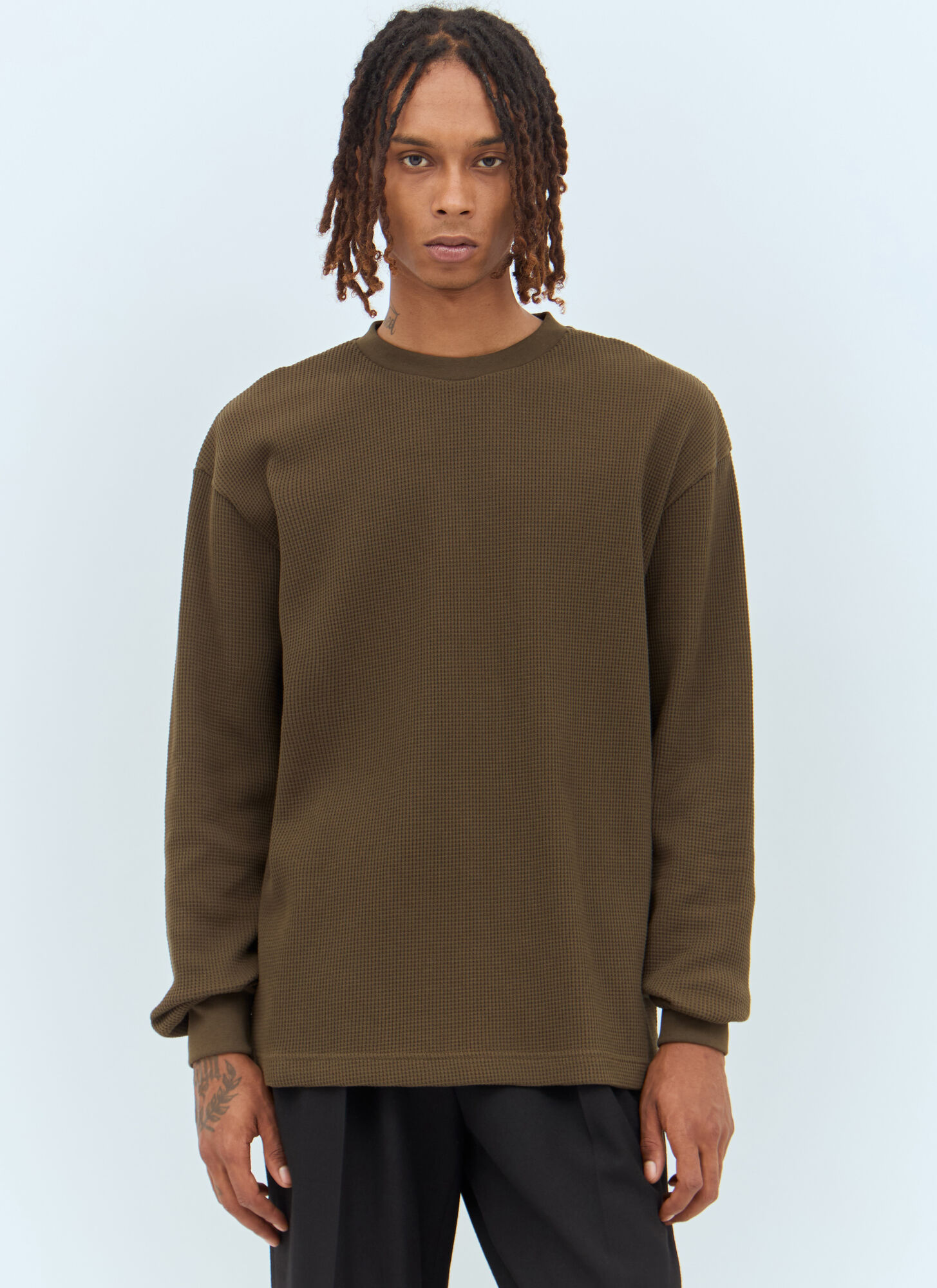 Burberry Ekd Waffle Knit Top – Man Tops Brown M Burberry Ekd Waffle Knit Top – Man Tops Brown M