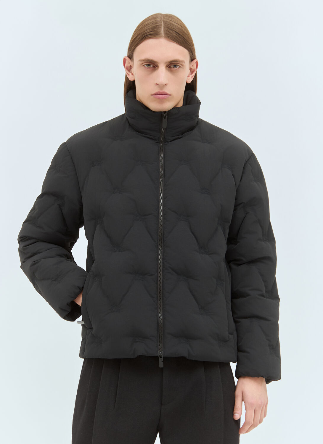 Burberry Ekd Nylon Down Jacket In Black