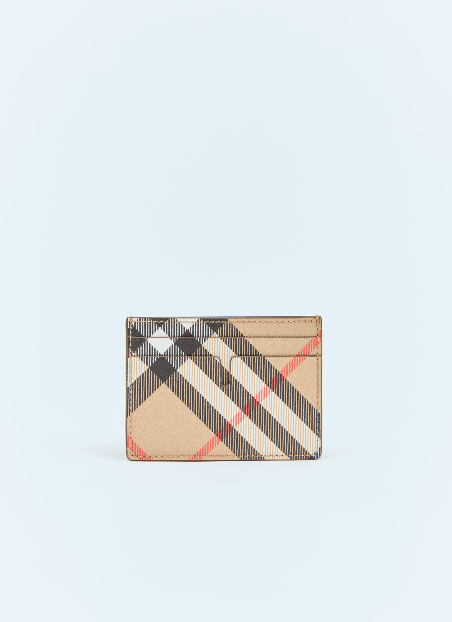 Burberry Burberry Check Cardholder - Man Wallets & Cardholders Beige One Size　バーバリー チェック カードホルダー - 男性 財布 & カードホルダー ベージュ フリー サイズ