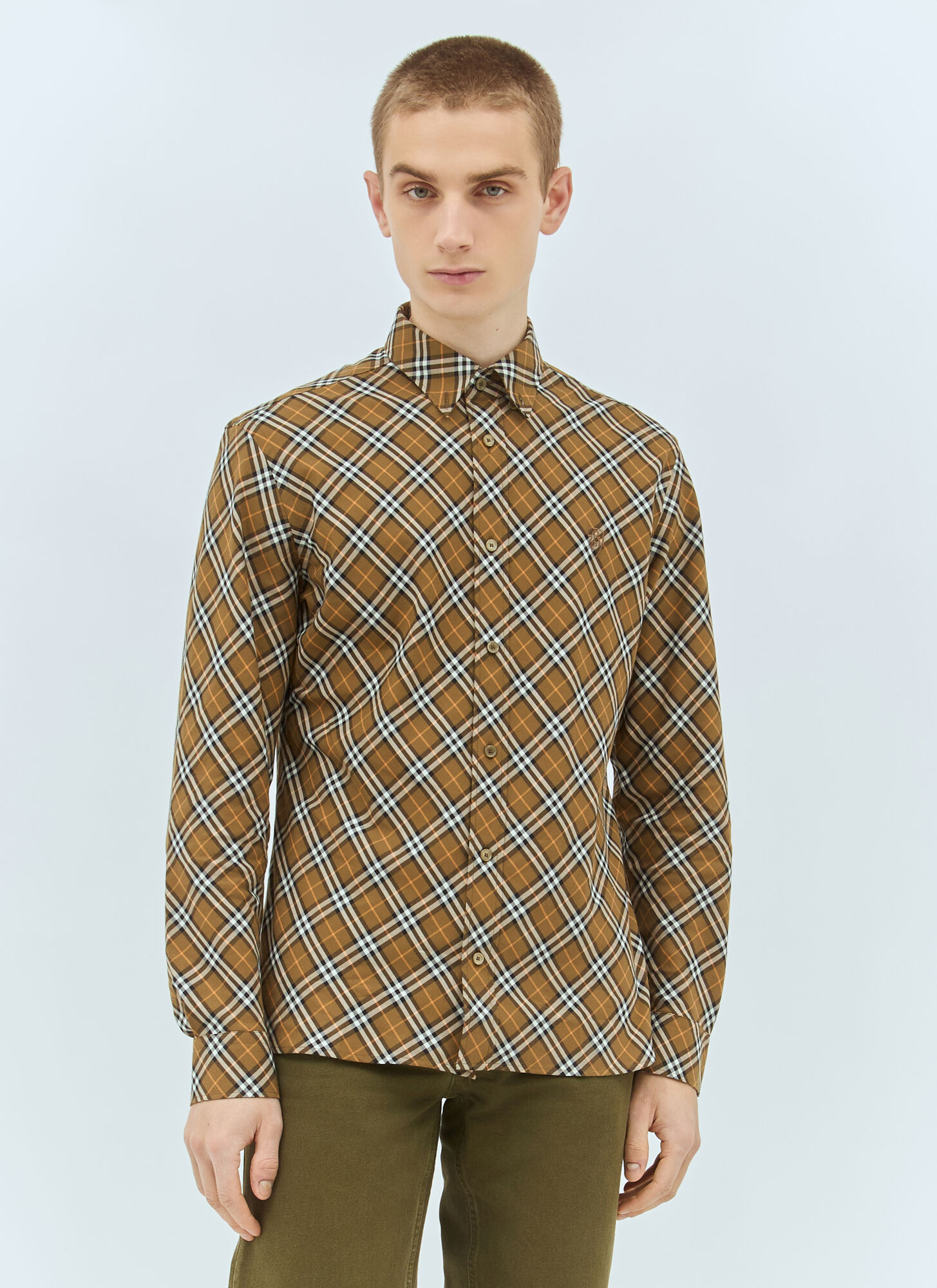 Burberry Vintage Check Long-sleeved Shirt In Brown