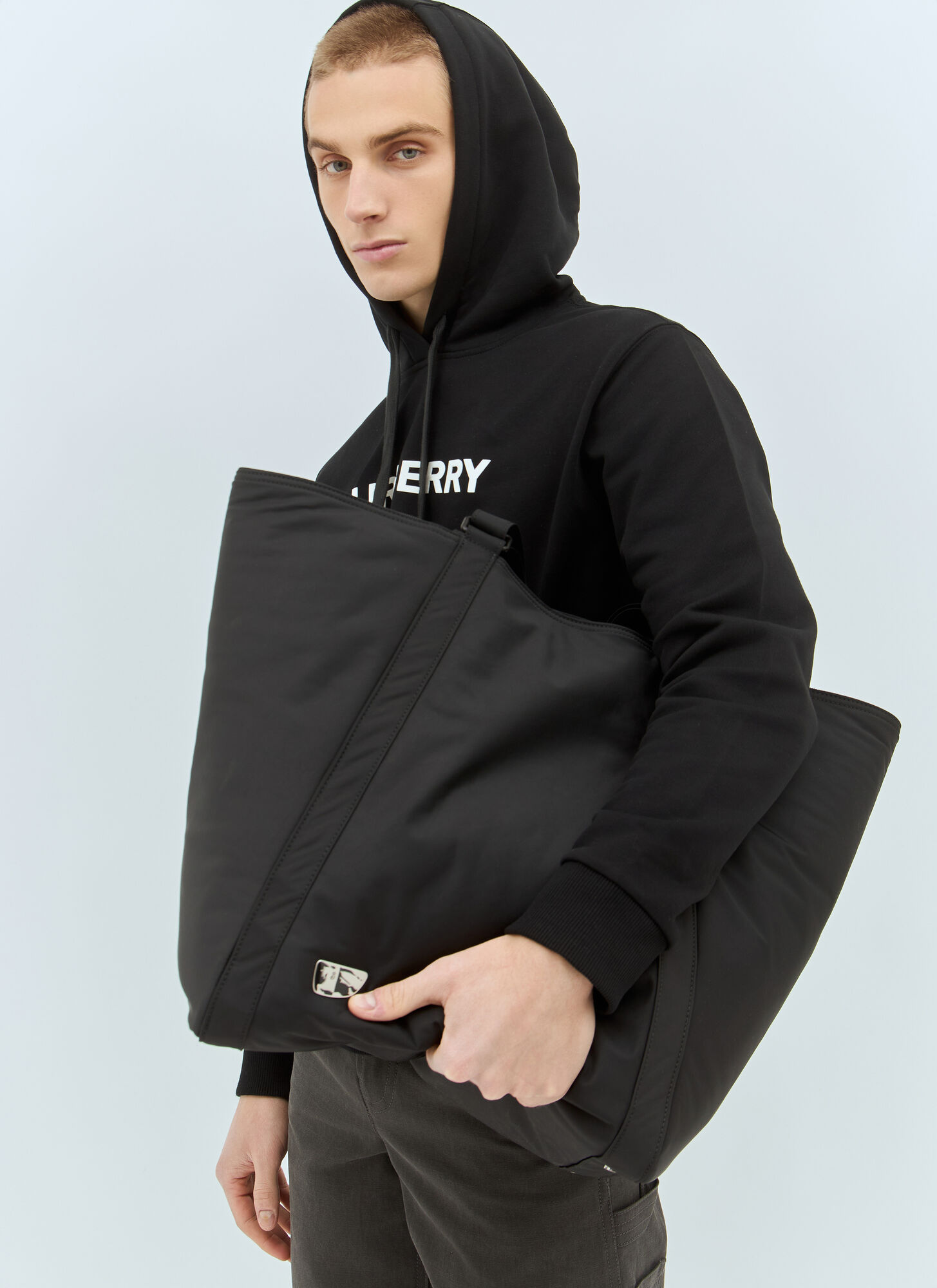 Burberry Shield Field Tote Bag - Man Tote Bags Black One Size