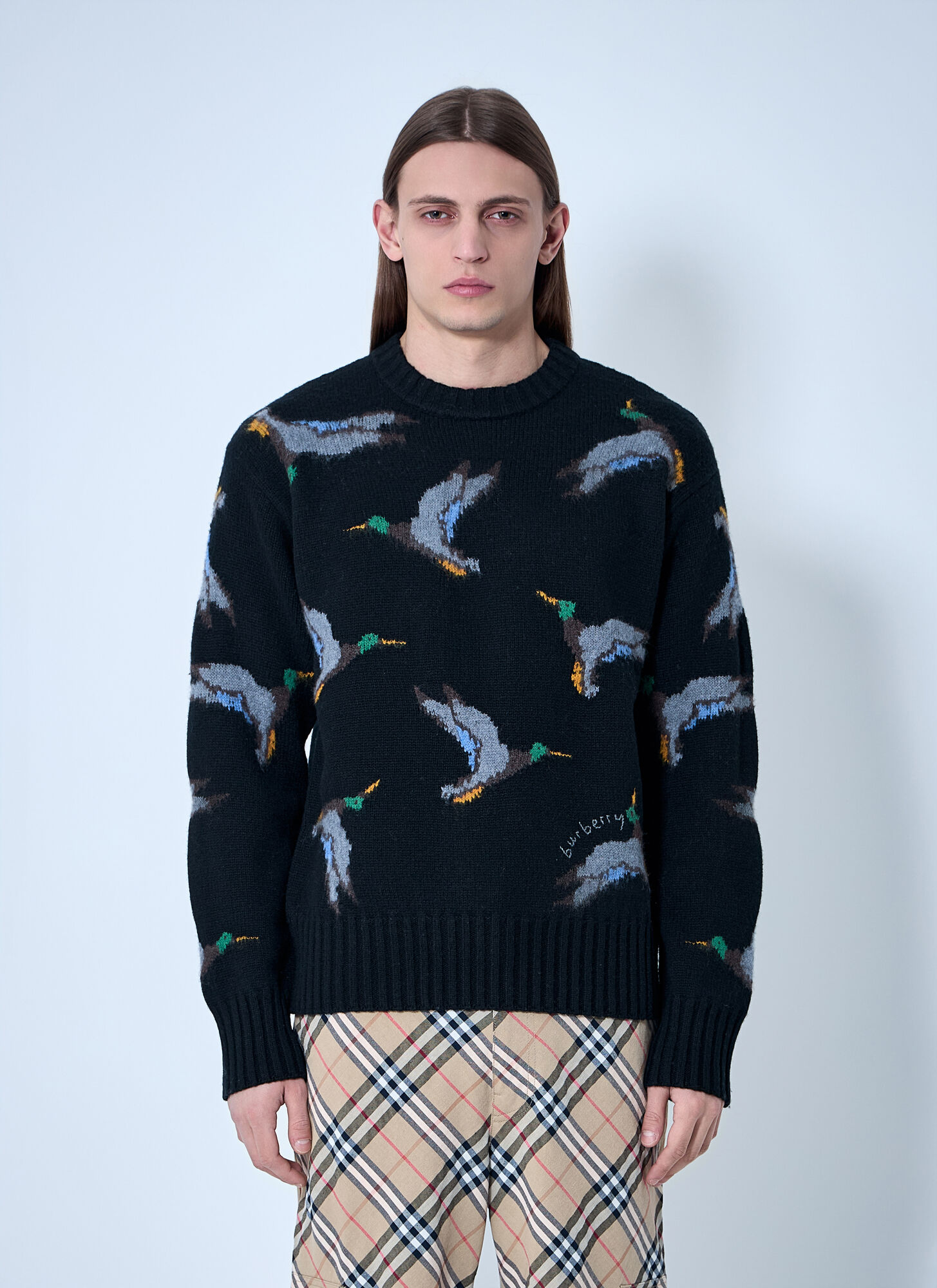 Shop Burberry Duck Wool Sweater In Black