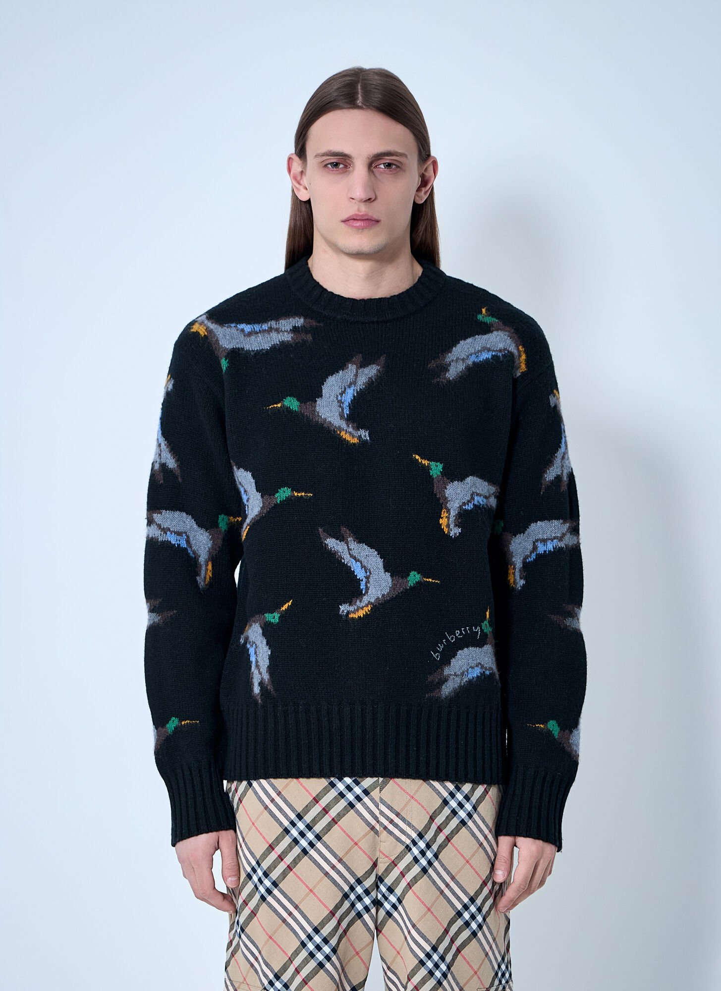 Shop Burberry Duck Wool Sweater In Black