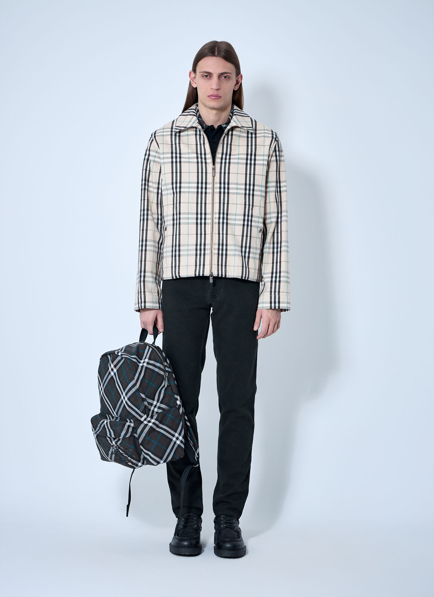  Burberry Burberry Check Cotton Harrington Jacket - Mann Jacken Brown Xl 