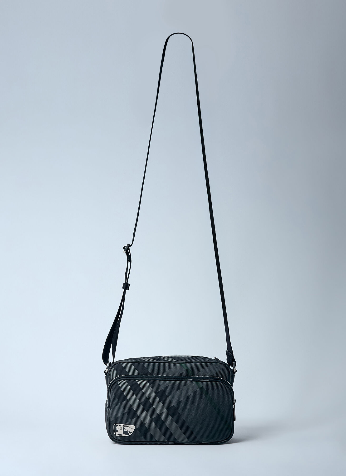 Burberry Grid Crossbody Bag In Black