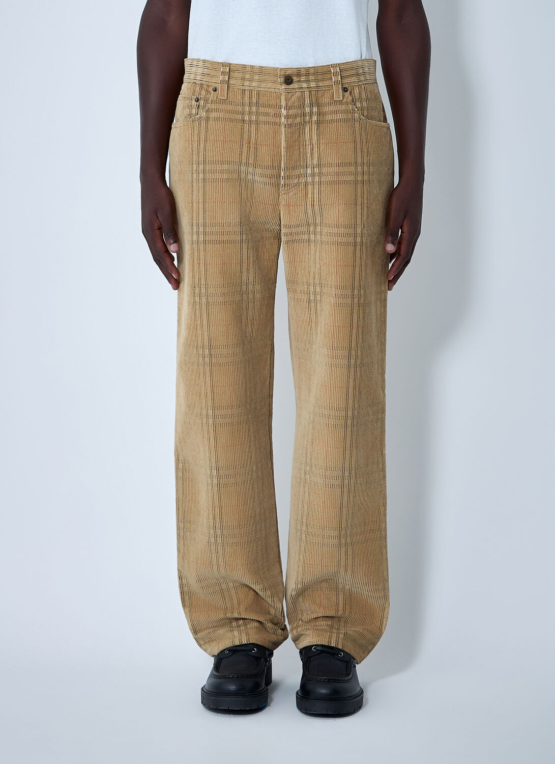 Burberry Trousers Sand Ip Check In Neutral