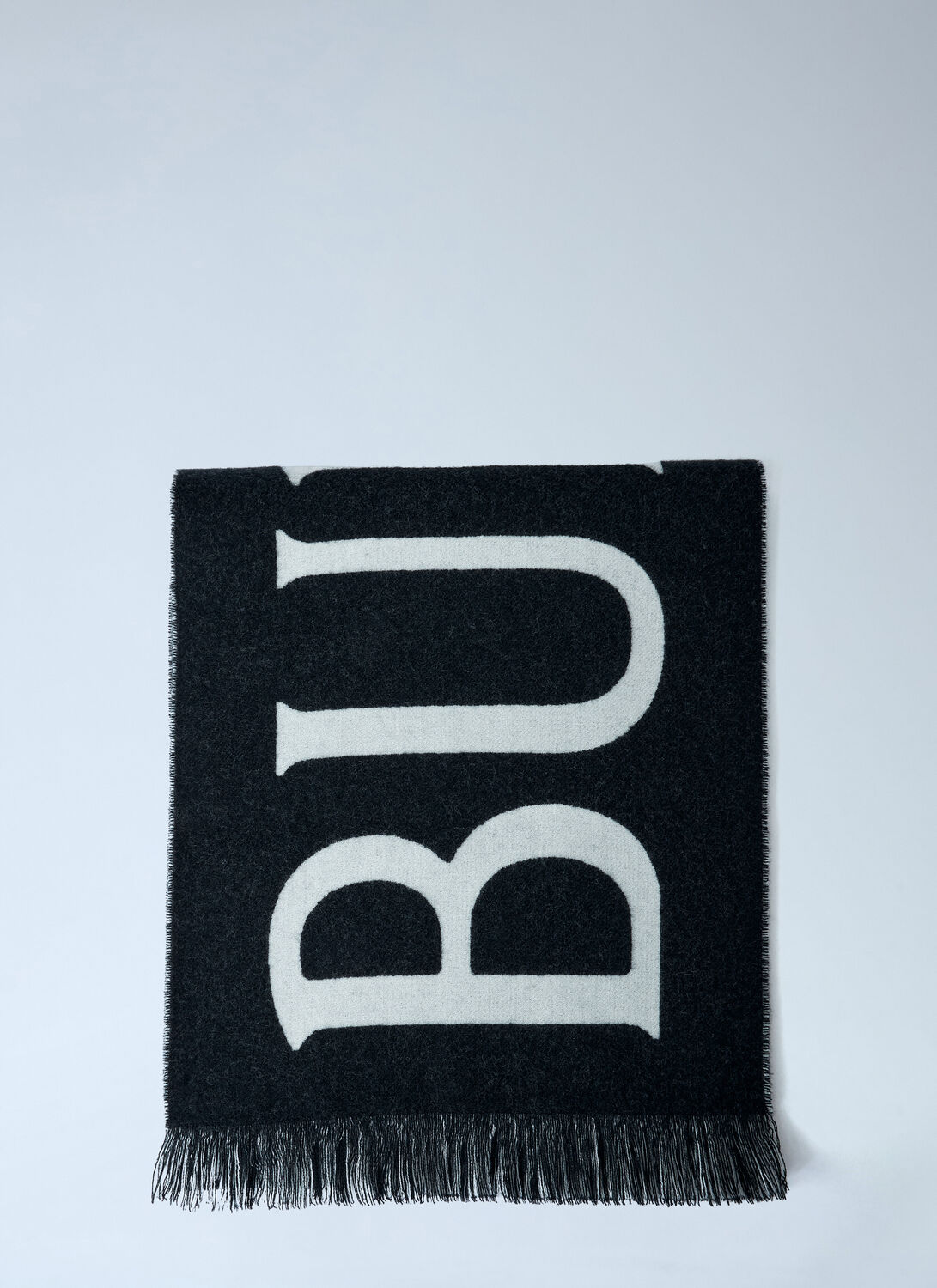 Burberry Men Check Wool Scarf In Black