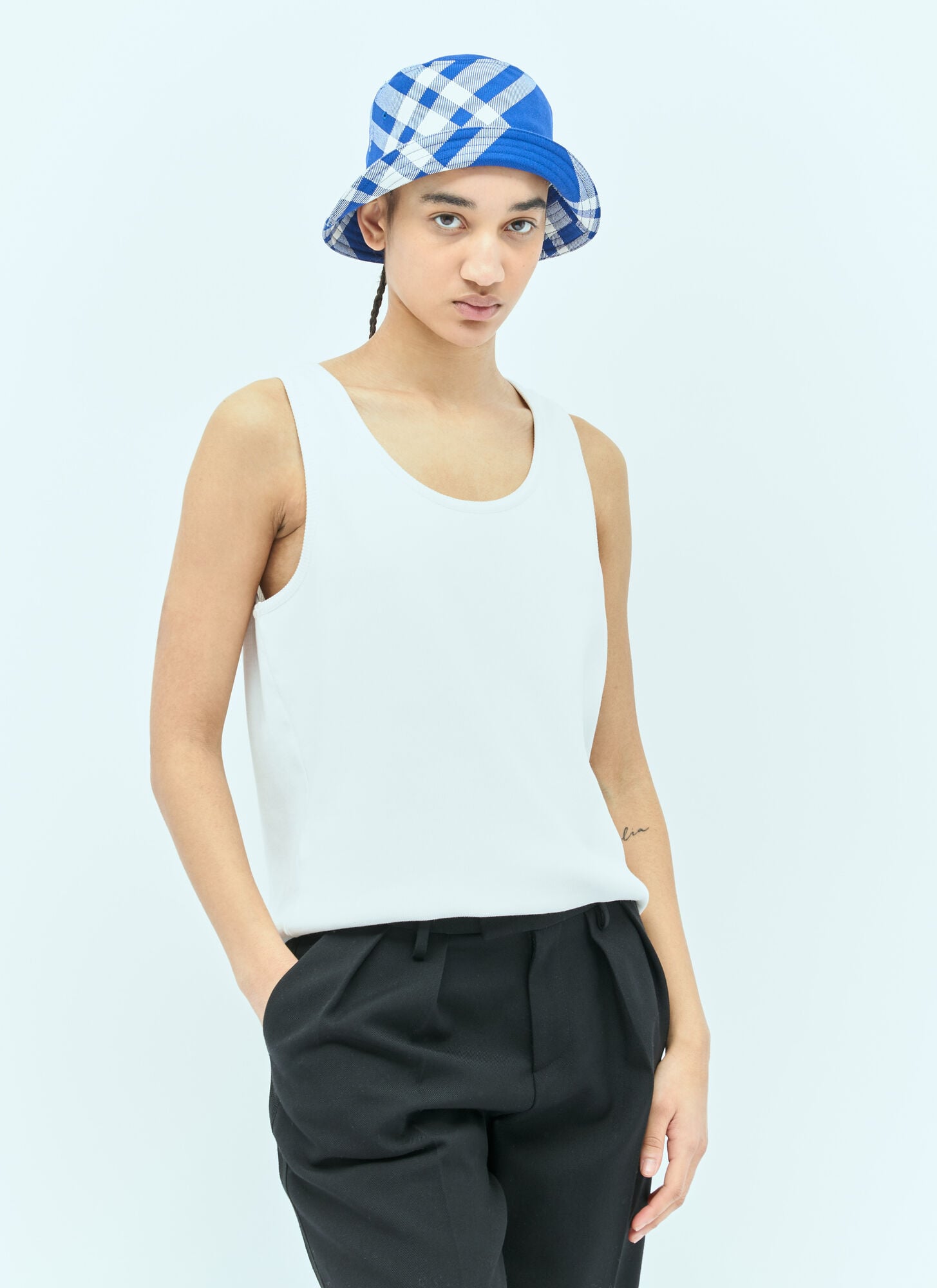  Burberry Burberry Check Bucket Hat - Frau Hats Blue S 