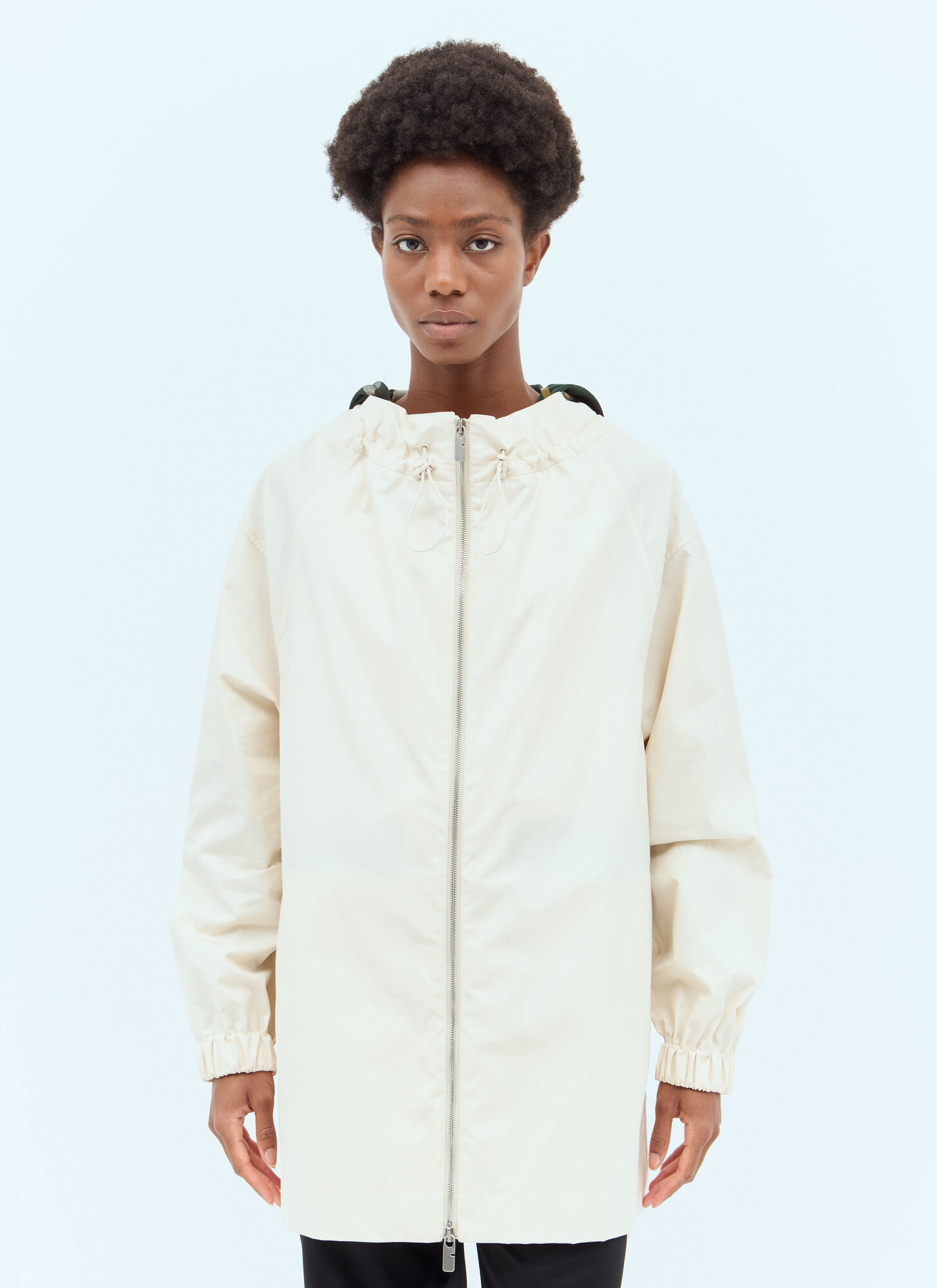 Burberry Burberry Check Hood Gabardine Parka - Woman Coats Cream Xxs　バーバリー チェック フード ギャバジン パーカー - ウィメンズ コート クリーム Xxs