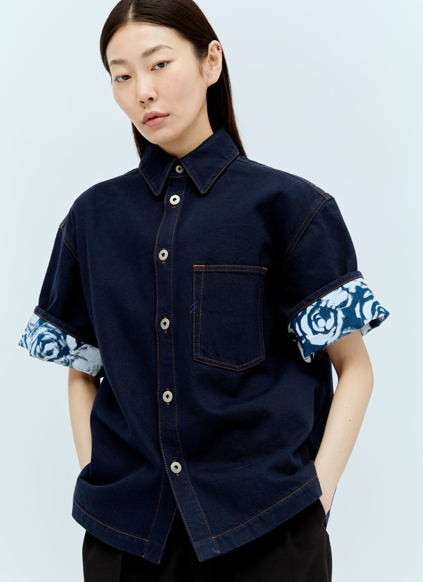 Burberry Women's Blue Heavyweight Denim Shirt - Woman Shirts S