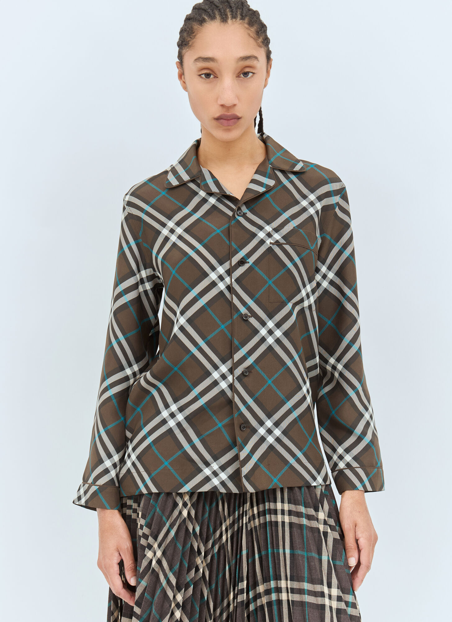 Burberry Vintage Check Silk Shirt In Green