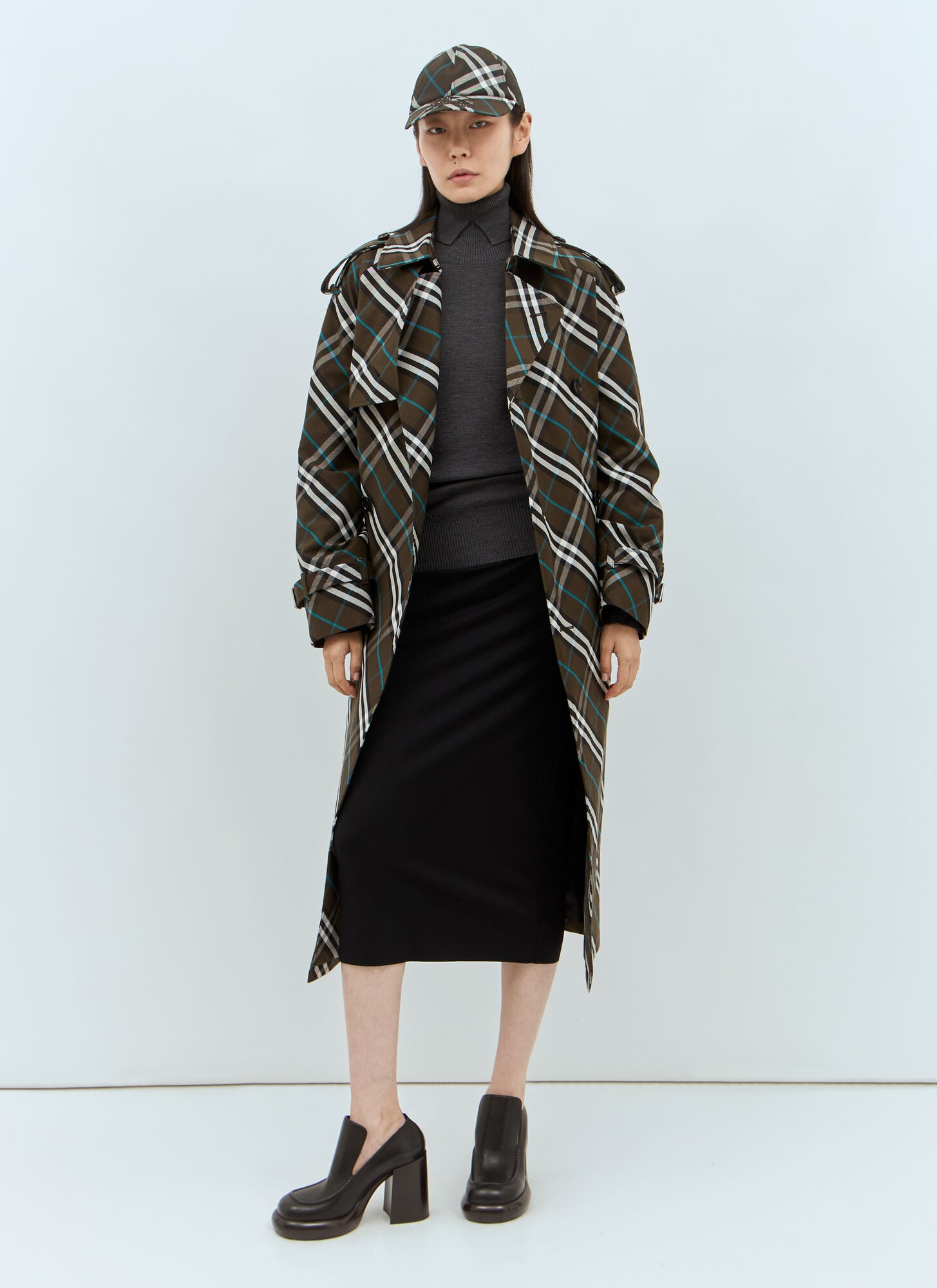  Burberry Burberry Wool High Neck Sweater - Frau Strick Grey M 