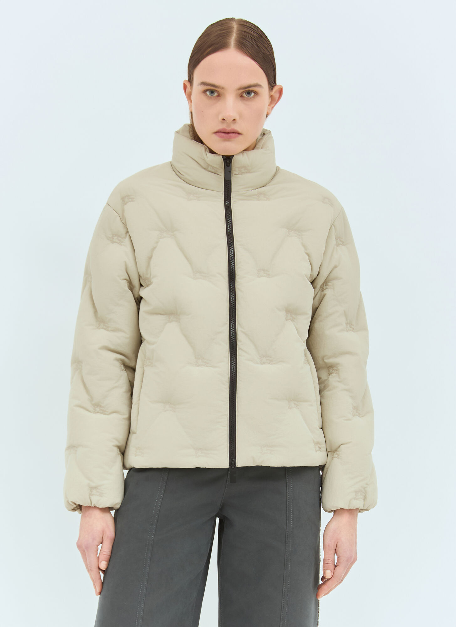 Burberry Burberry Ekd Nylon Down Jacket - Woman Jackets Grey M　バーバリー Ekd ナイロン ダウン ジャケット - 女性ジャケット グレー M