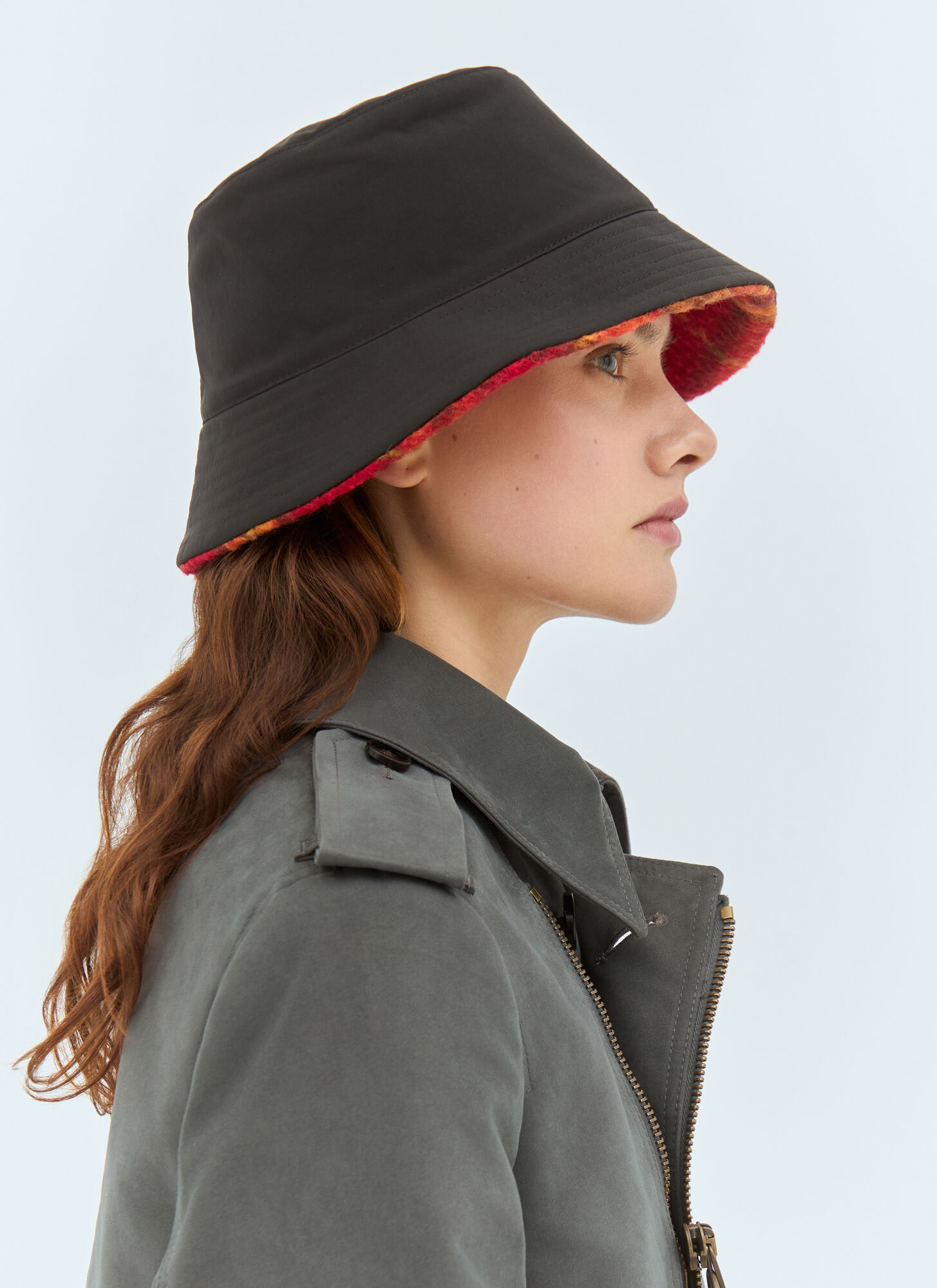  Burberry Burberry Reversible Check Fleece Bucket Hat - Frau Hats Black M 