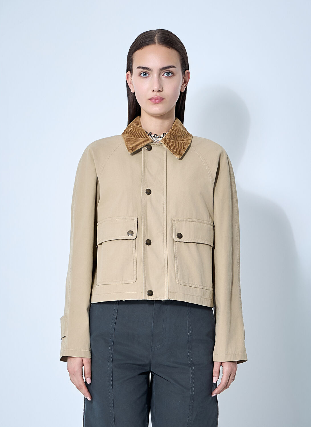 Shop Burberry Casual Short Jacket In Beige