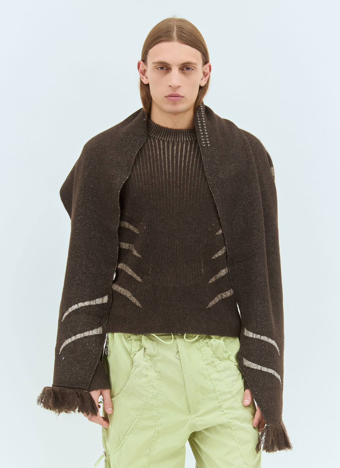 Charlie Constantinou Plated Pullover Hooded Sweater In Brown