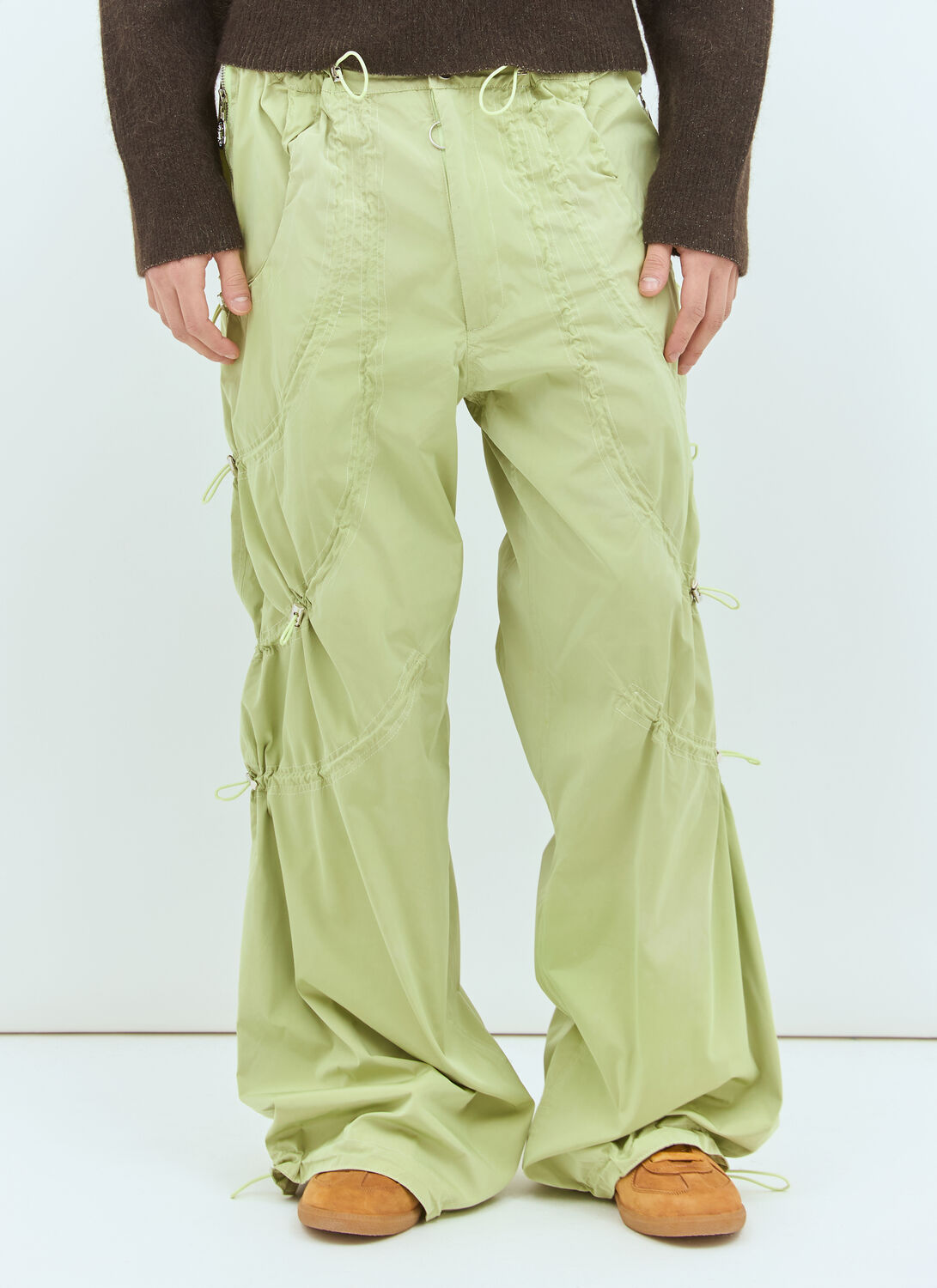 Charlie Constantinou Green Adjustable Fit Cord Trousers In Green