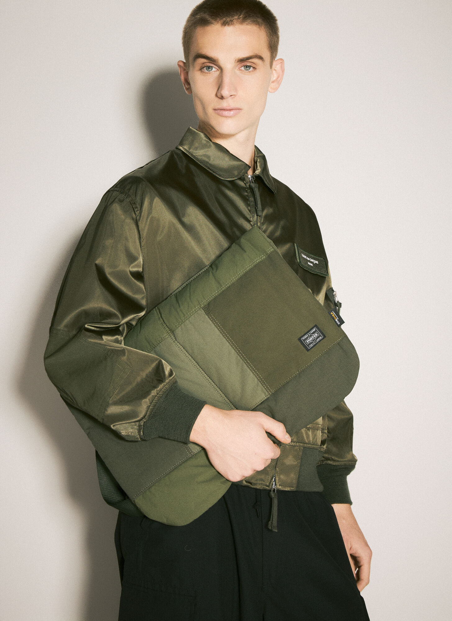 Comme des Garons Homme Logo Patch Tote Bag - Man Tote Bags Green One Size