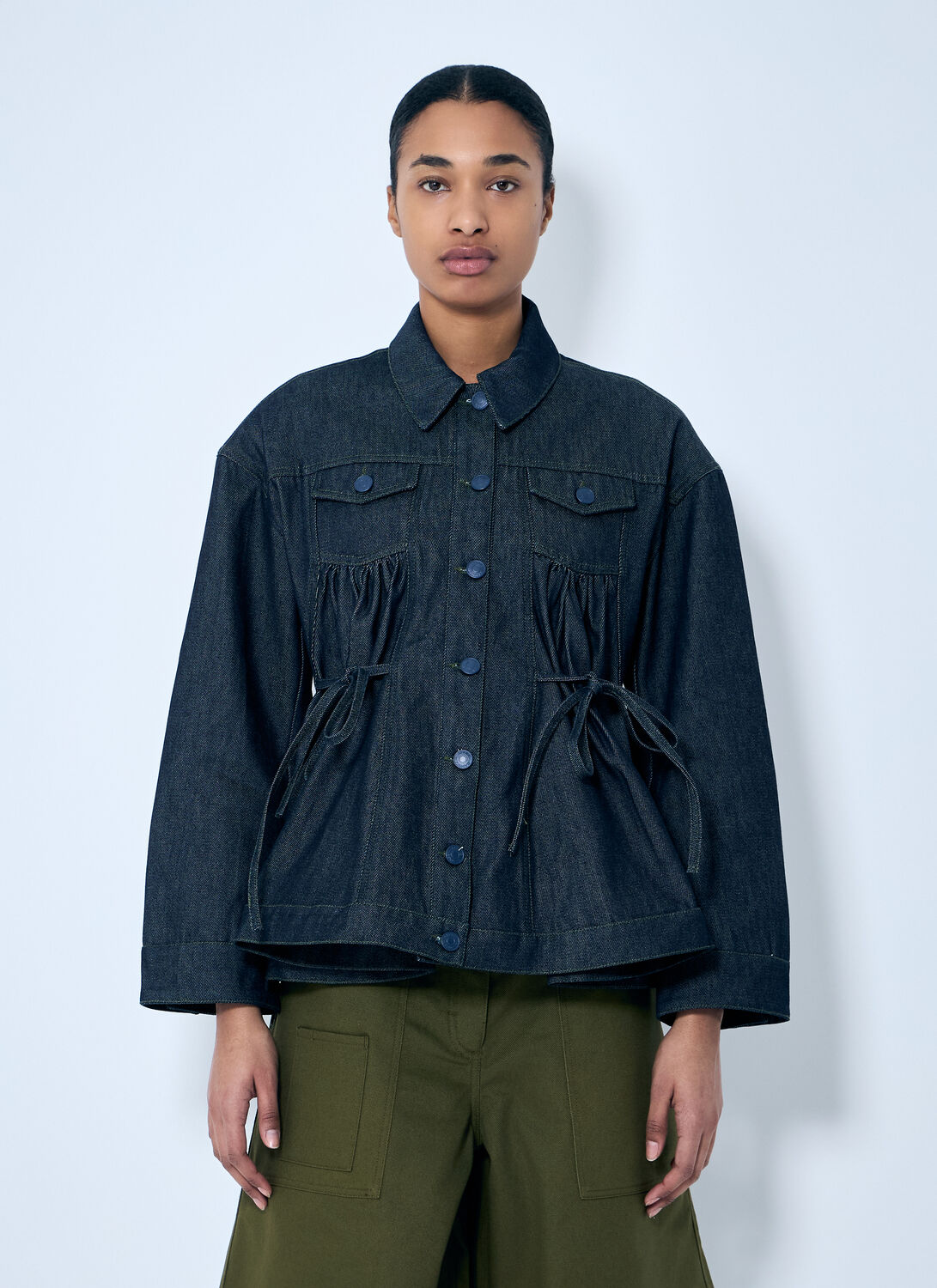 Cecilie Bahnsen Alice Denim Jacket In Blue