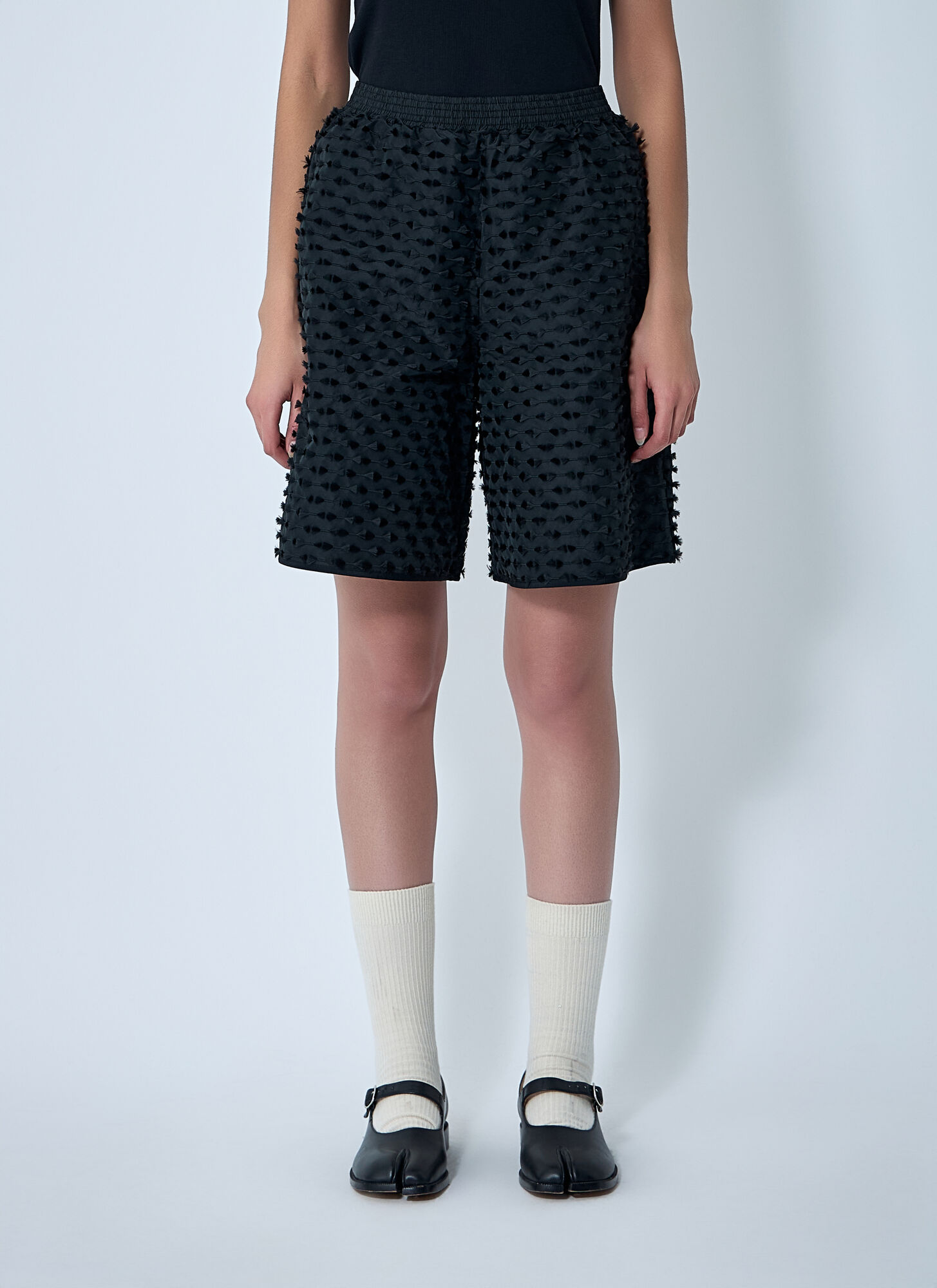 Cecilie Bahnsen Women's Black Textured Shorts - Woman Shorts Uk - 06