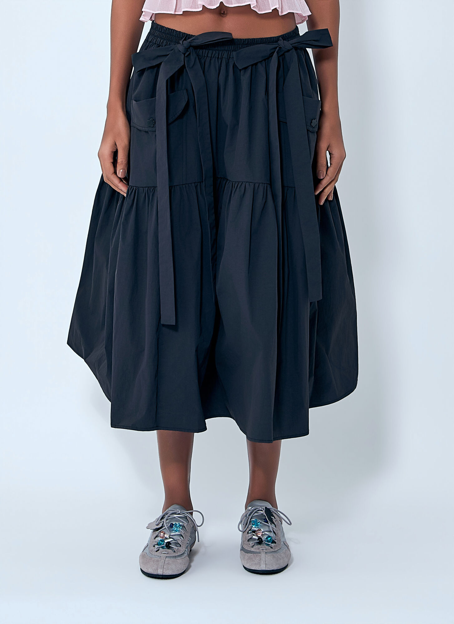 Cecilie Bahnsen Women's Black Cbcai Midi Skirt - Woman Skirts Uk - 10